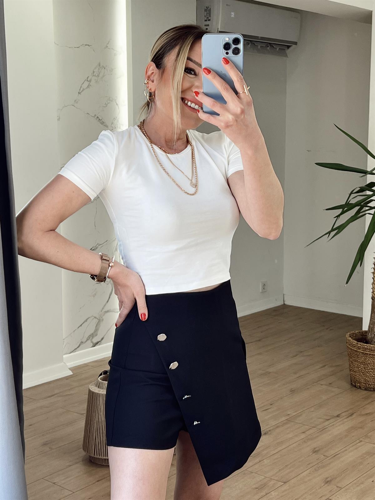 BASİC CROP TSHİRT EKRU