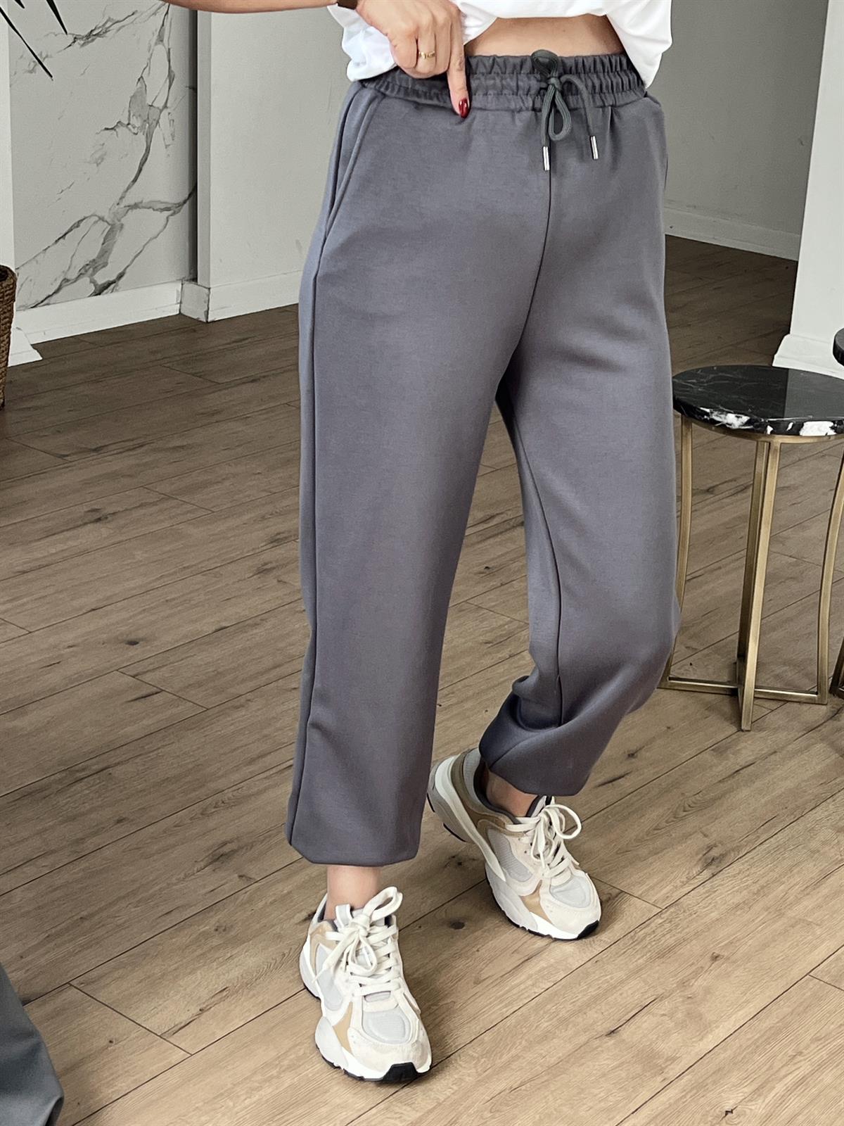 Beli Bağcıklı Jogger Eşofman Altı ANTRESİT