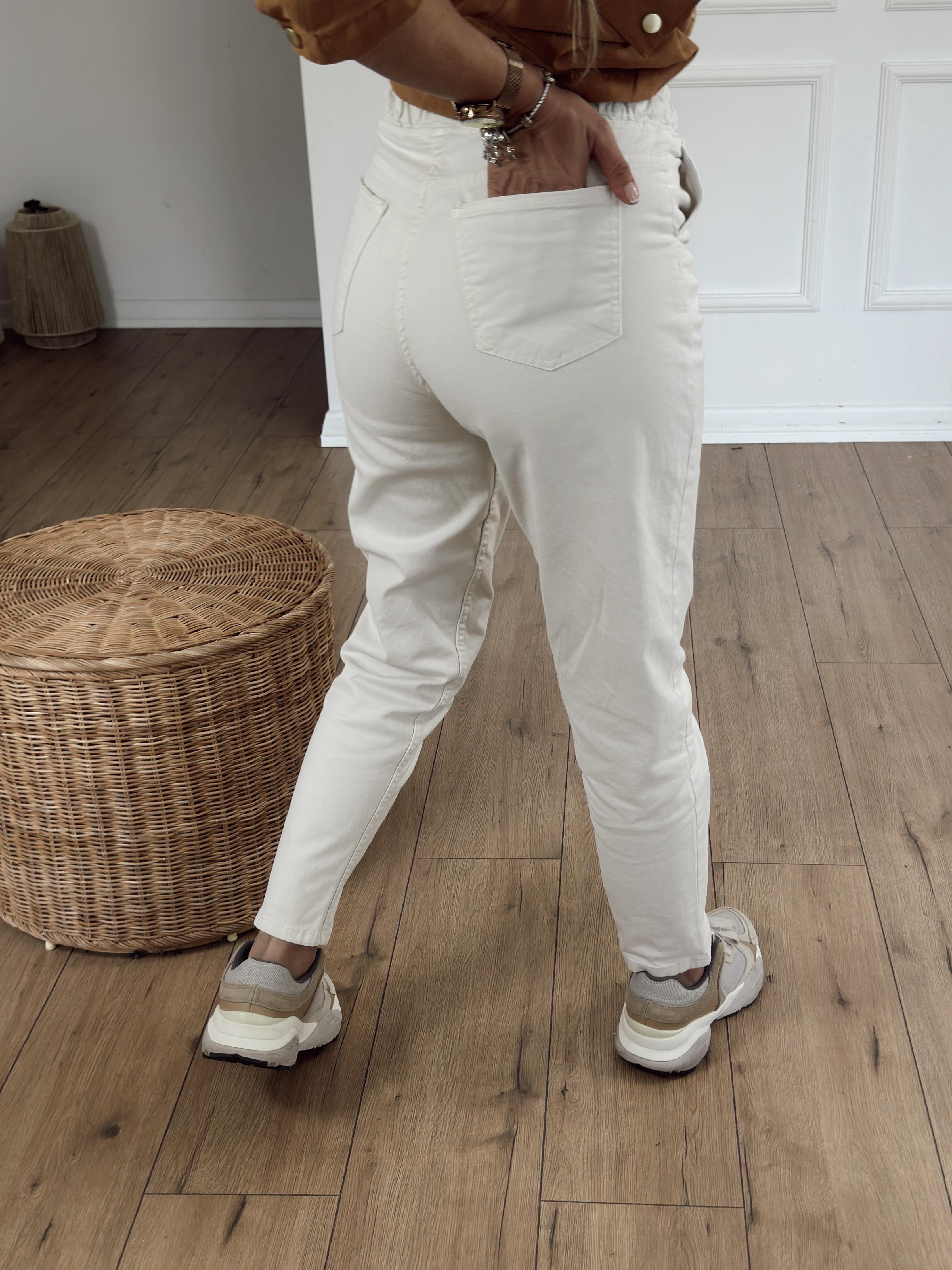 Beli Bağcıklı Jogger Pantolon EKRU