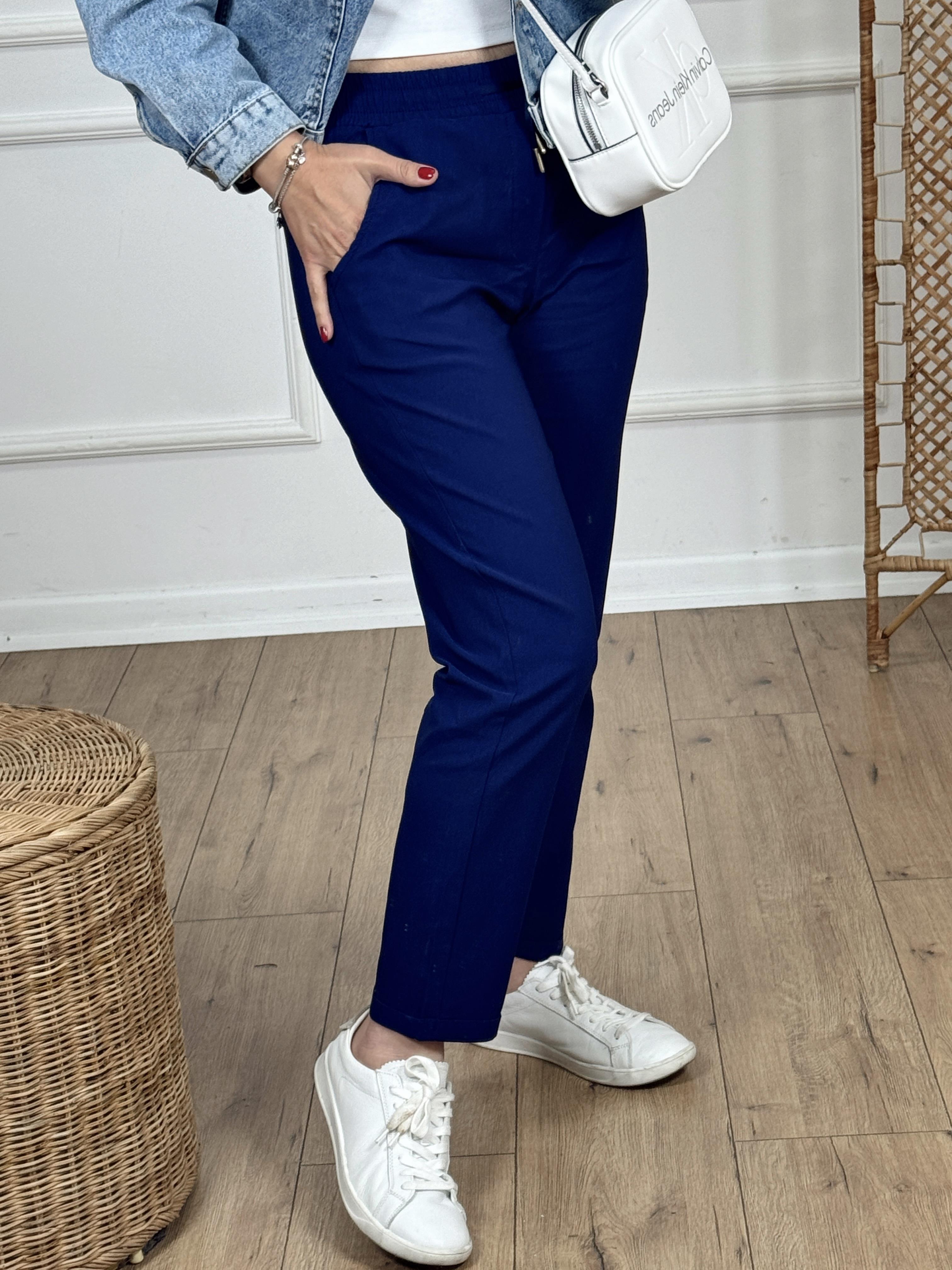 Beli Lastikli Duble Paça Pantolon LACİVERT