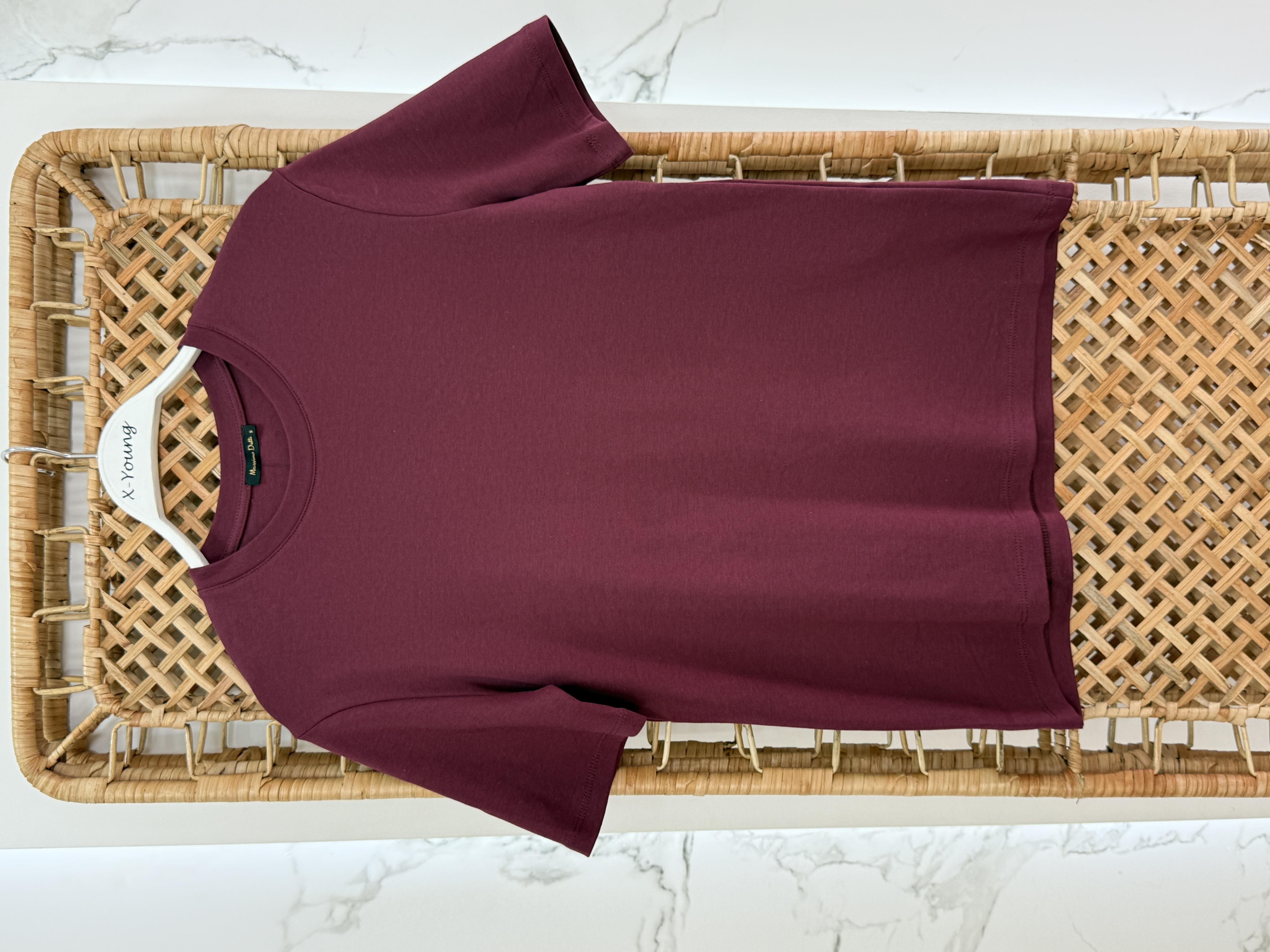 Basic Crew Neck T-Shirt Burgundy