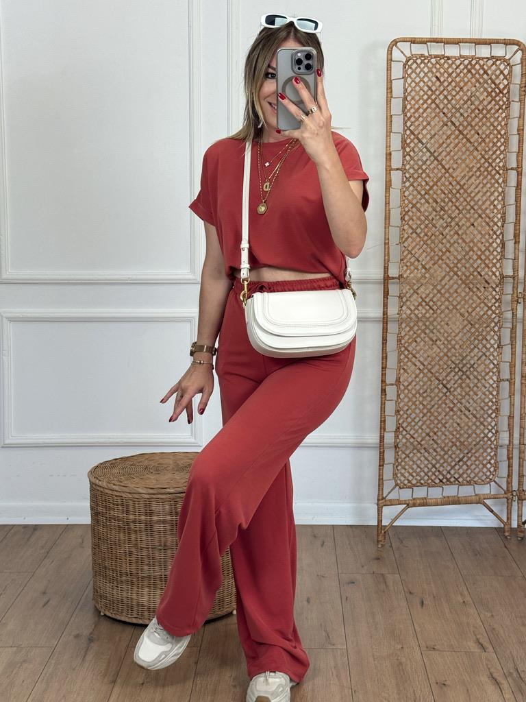 Bisiklet Yaka İkili Modal Takım KİREMİT