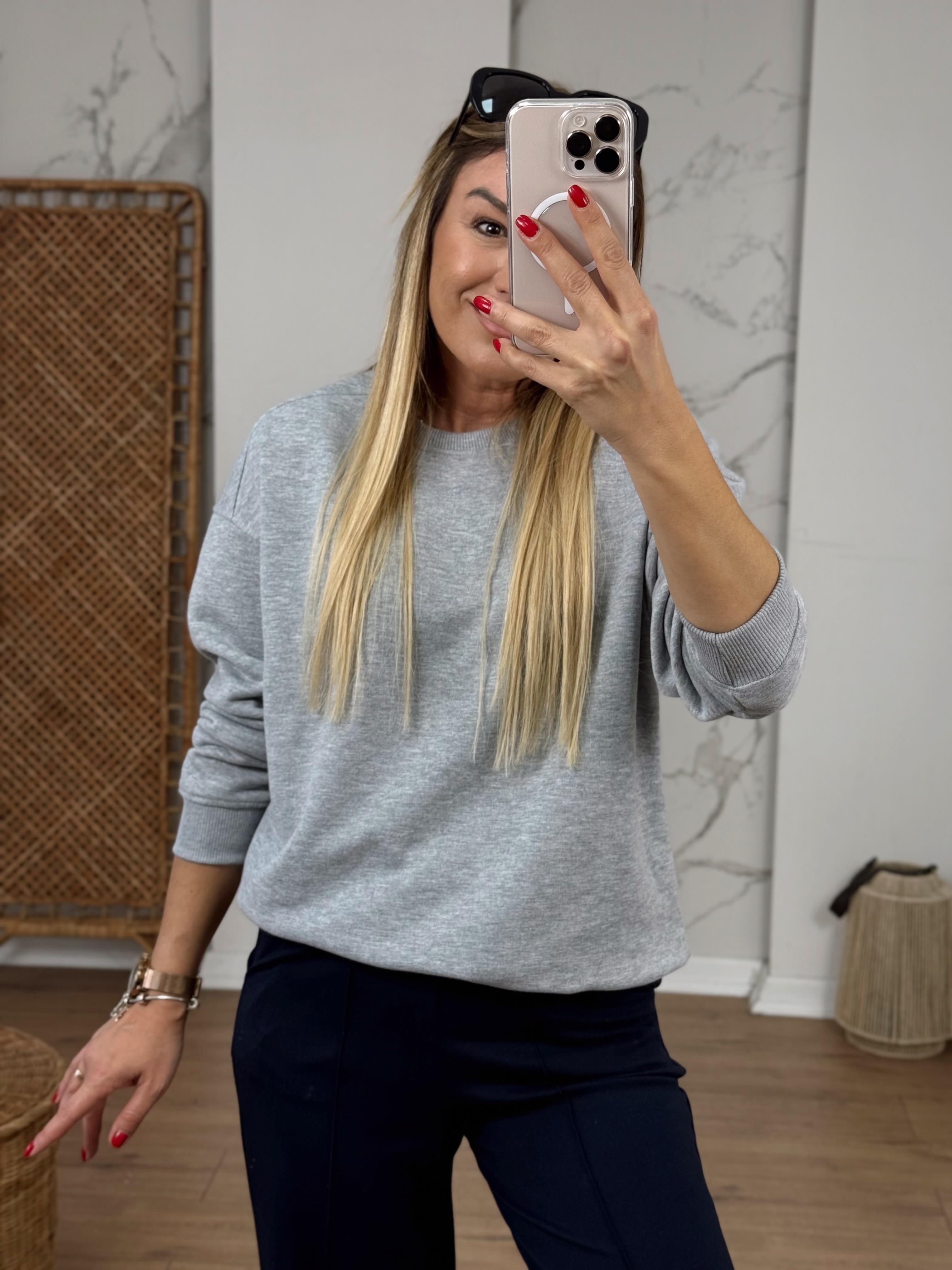 Bisiklet Yaka Sweat GRİ