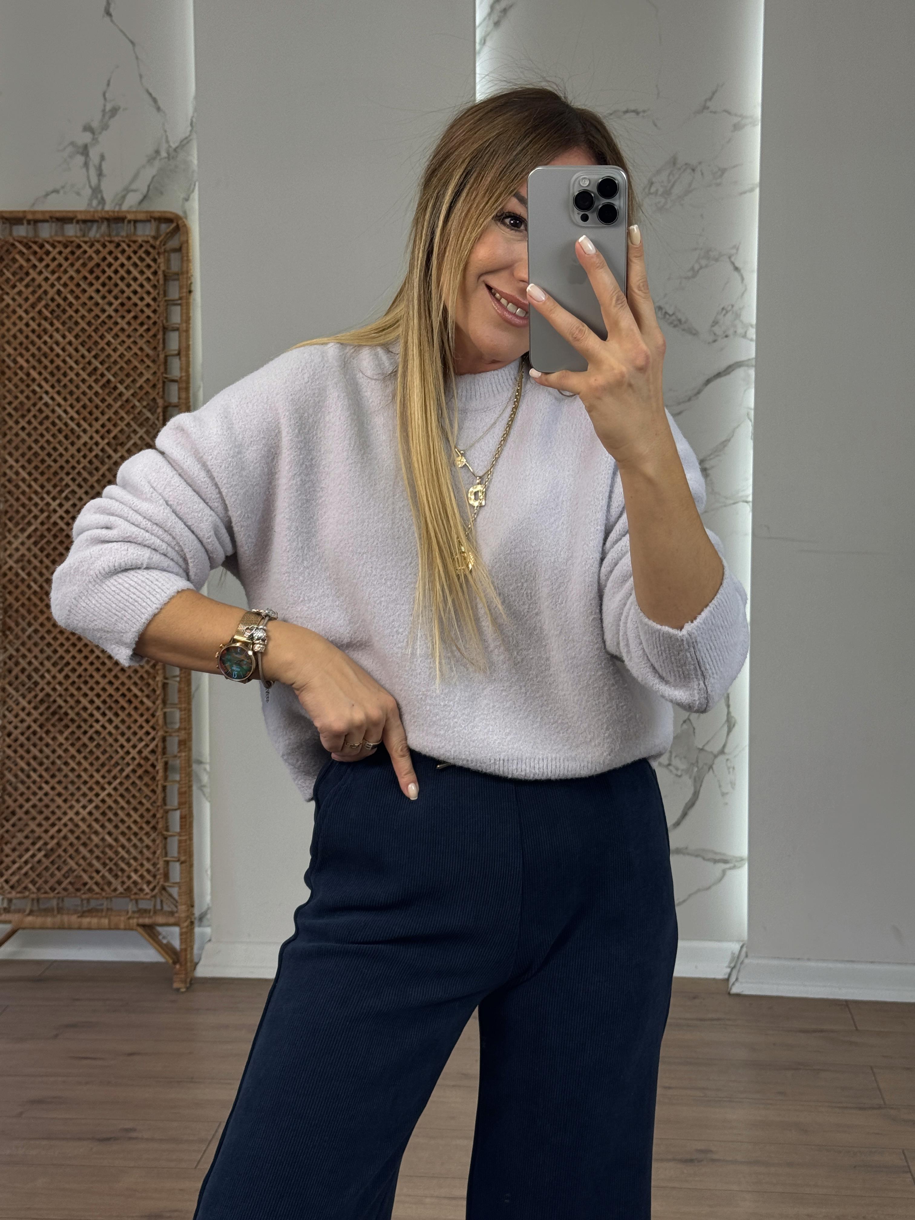 Bisiklet Yaka Yumoş Kazak GRİ
