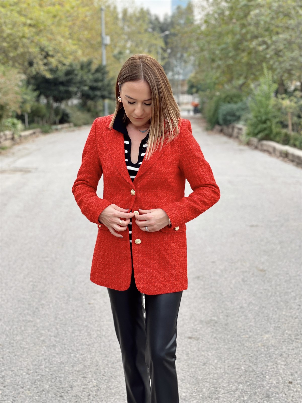 Blazer Ceket Kırmızı 