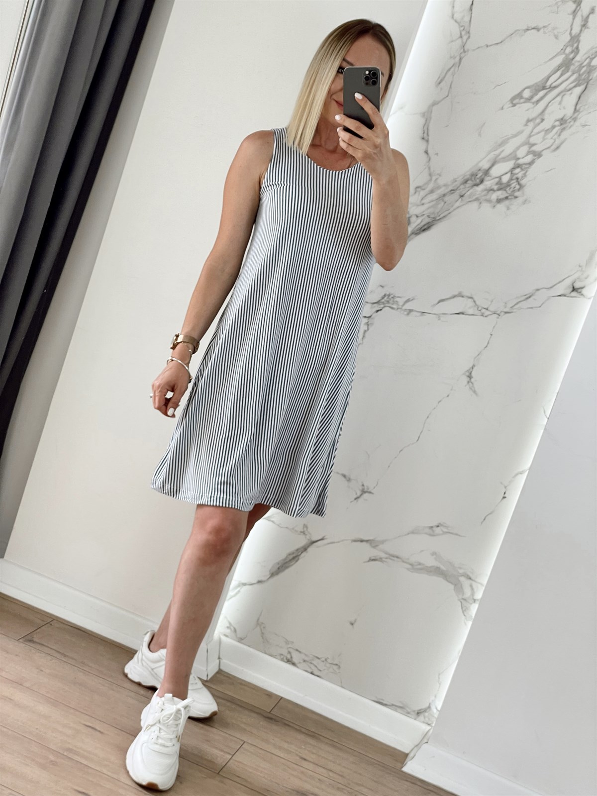 Çizgili Penye Elbise