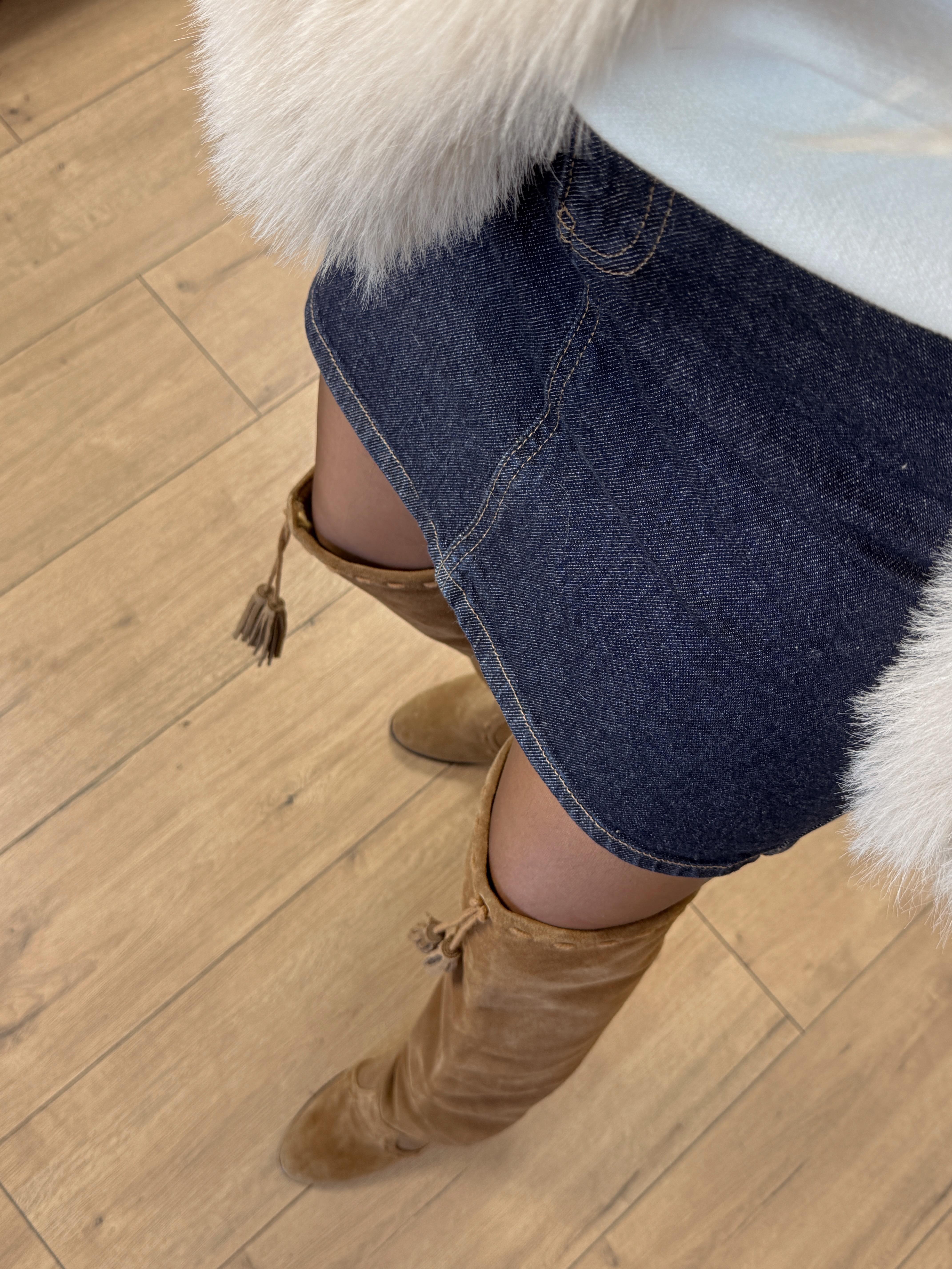 Dark Mini Jean Etek LACİVERT