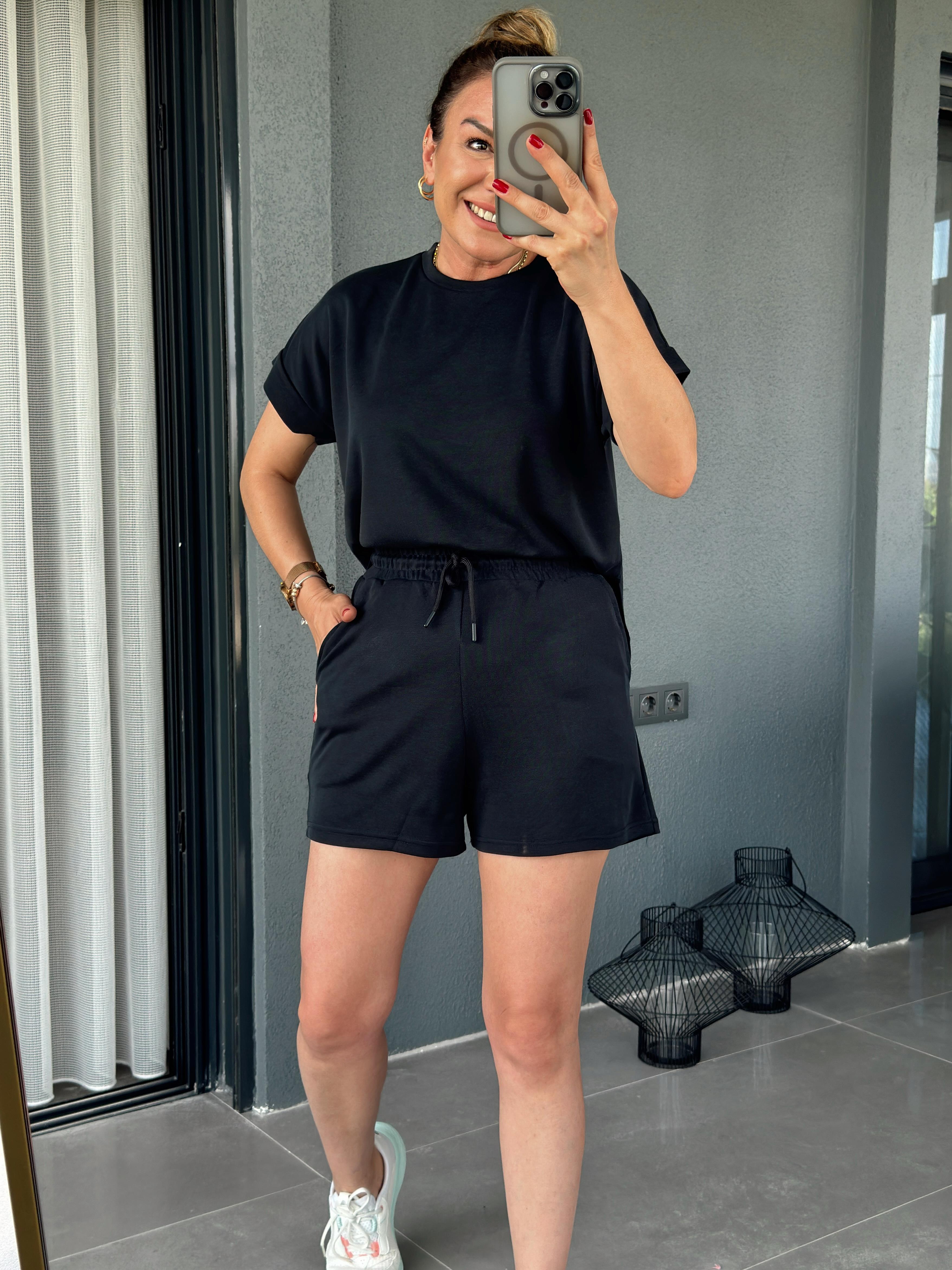 İkili Modal Şort Takım ANTRASİT