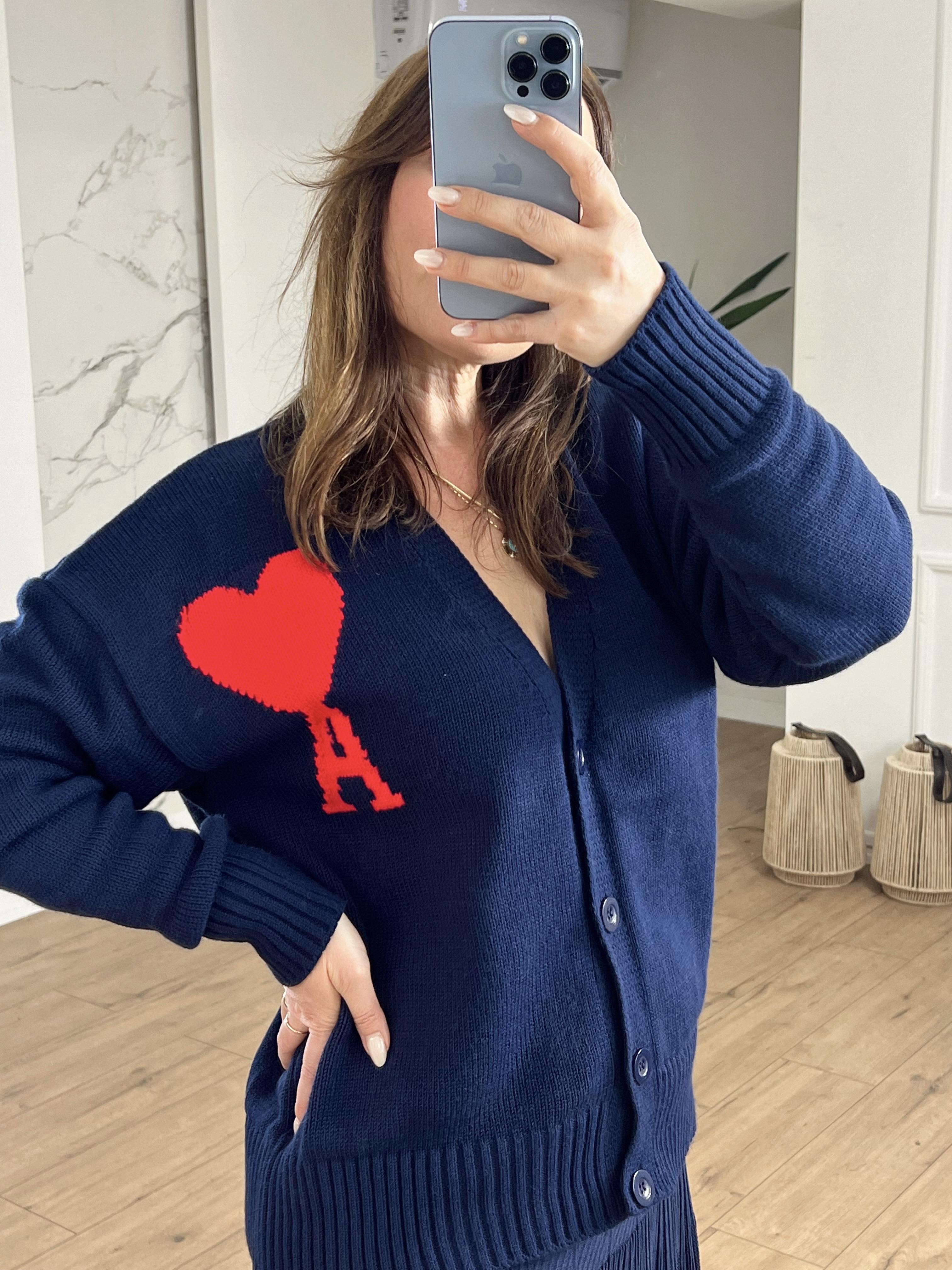 Kalp İşlemeli Hırka LACİVERT