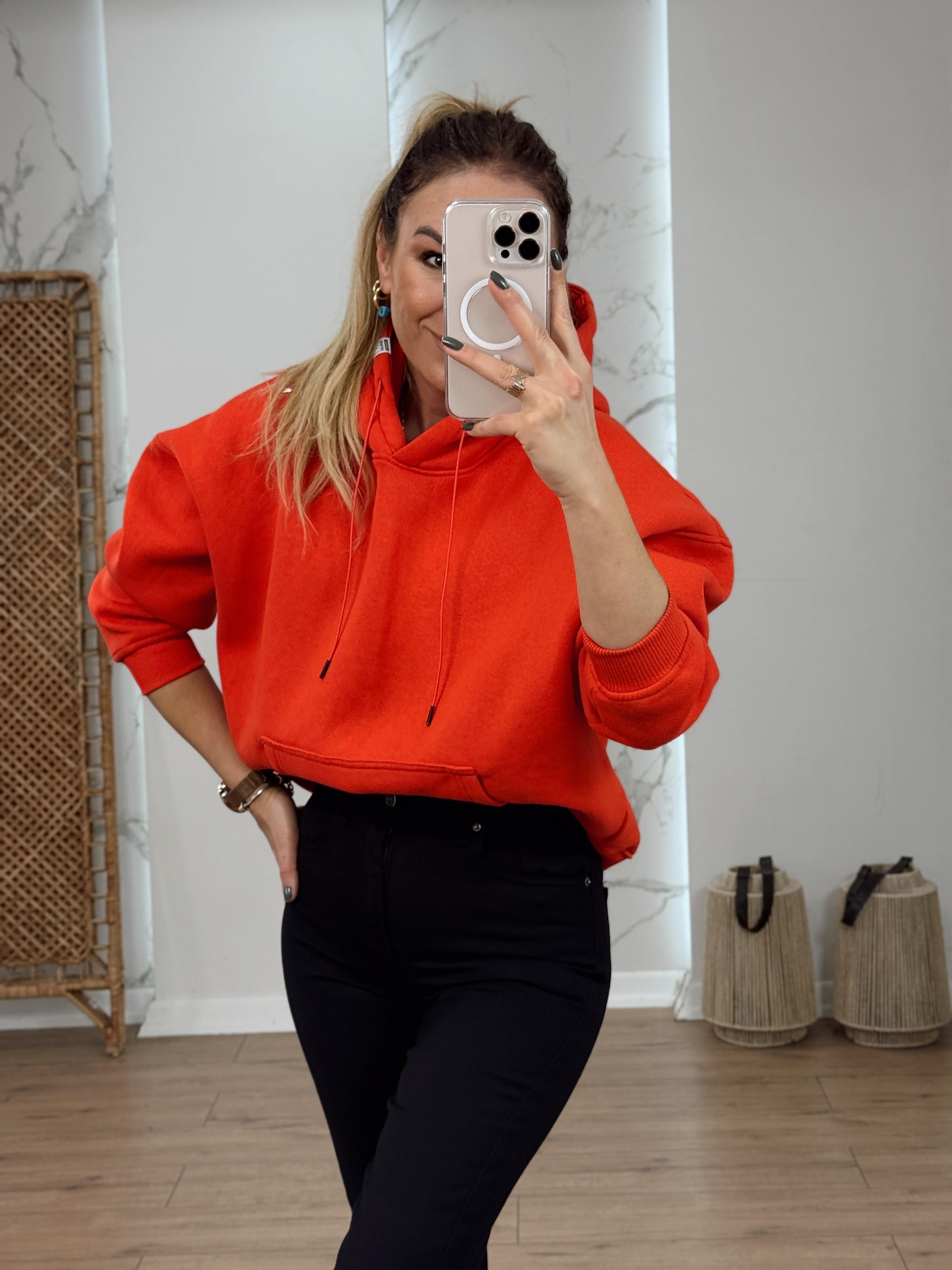 Kapüşonlu İçi Şardonlu Sweat KIRMIZI