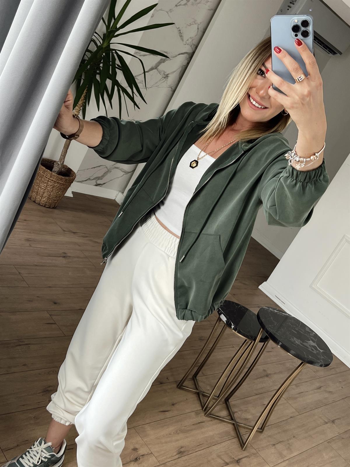 Kapüşonlu Modal Ceket HAKİ