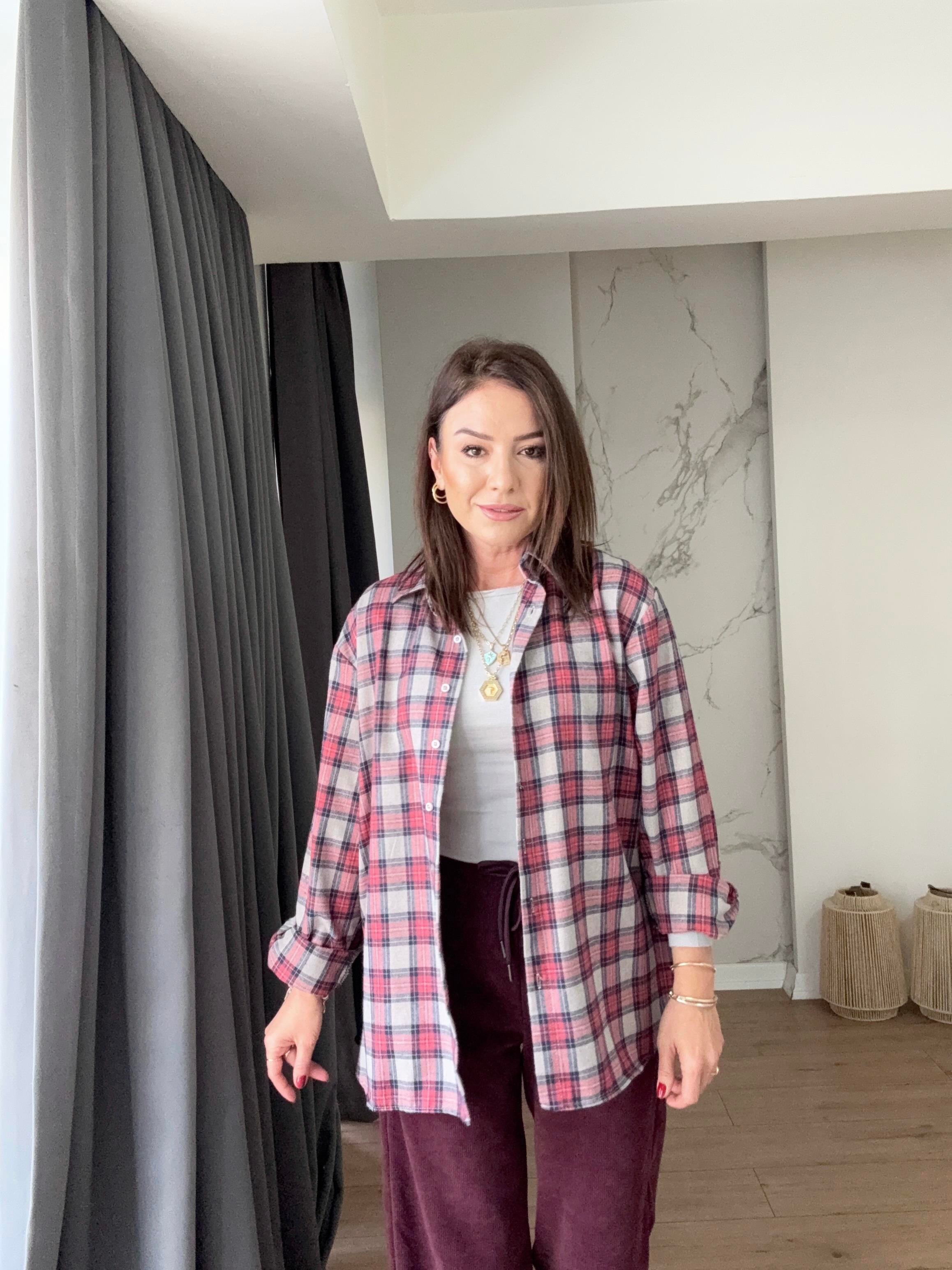 Kareli Slim Fit Gömlek BEJ