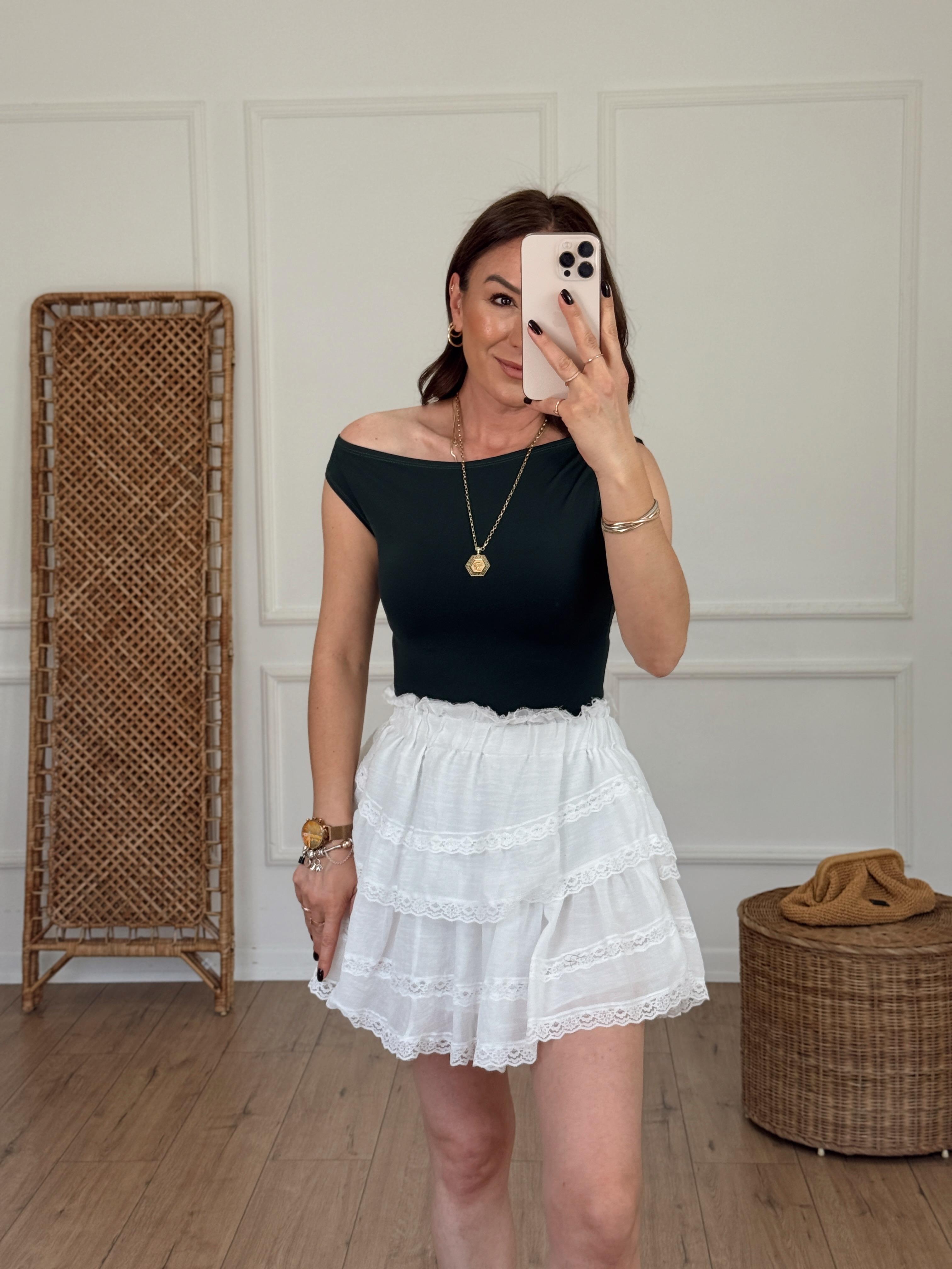 Kayık Yaka Kolsuz Tasarım Body KOYU YEŞİL