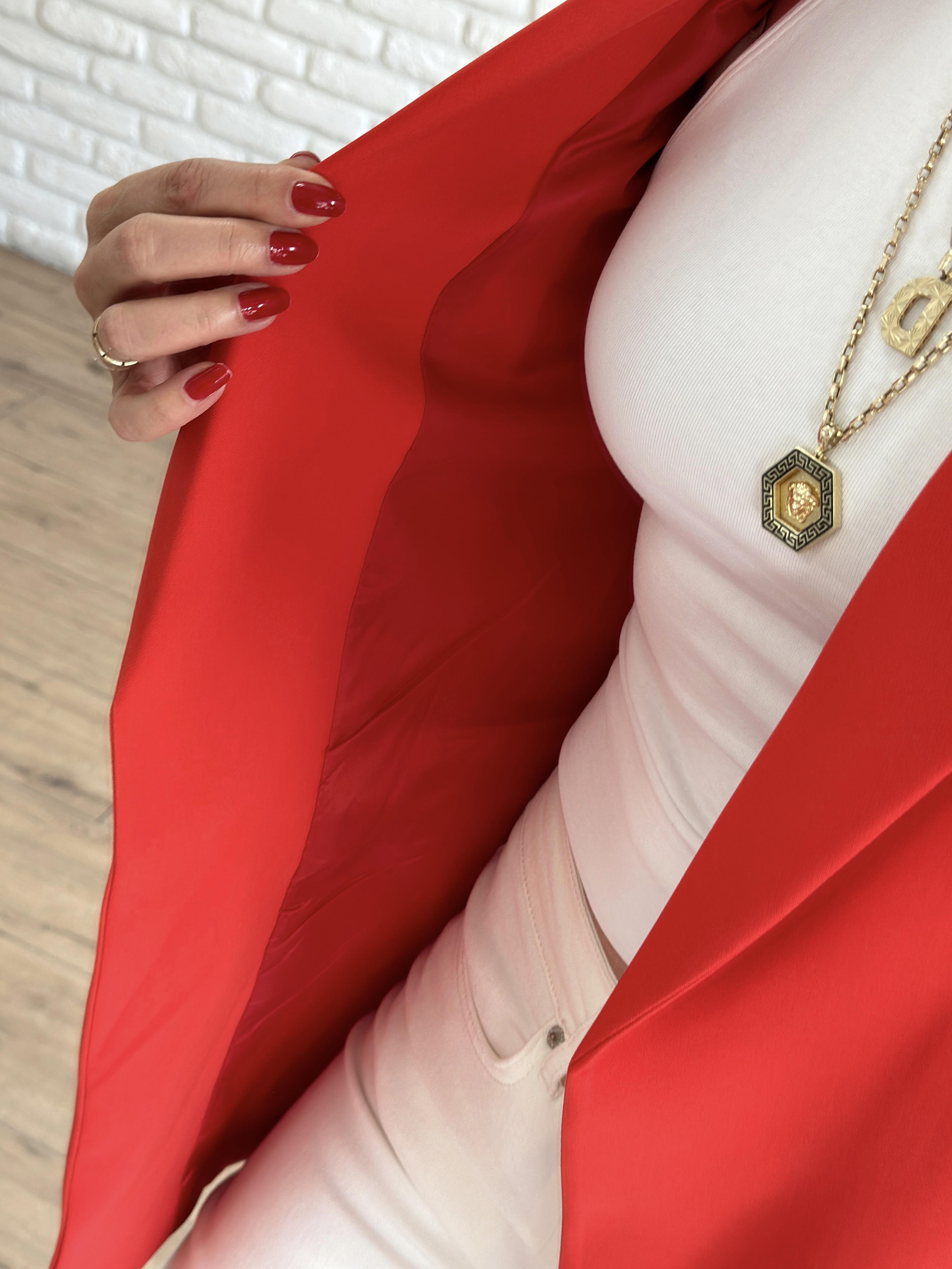 Kolu Büzgülü Blazer Ceket KIRMIZI