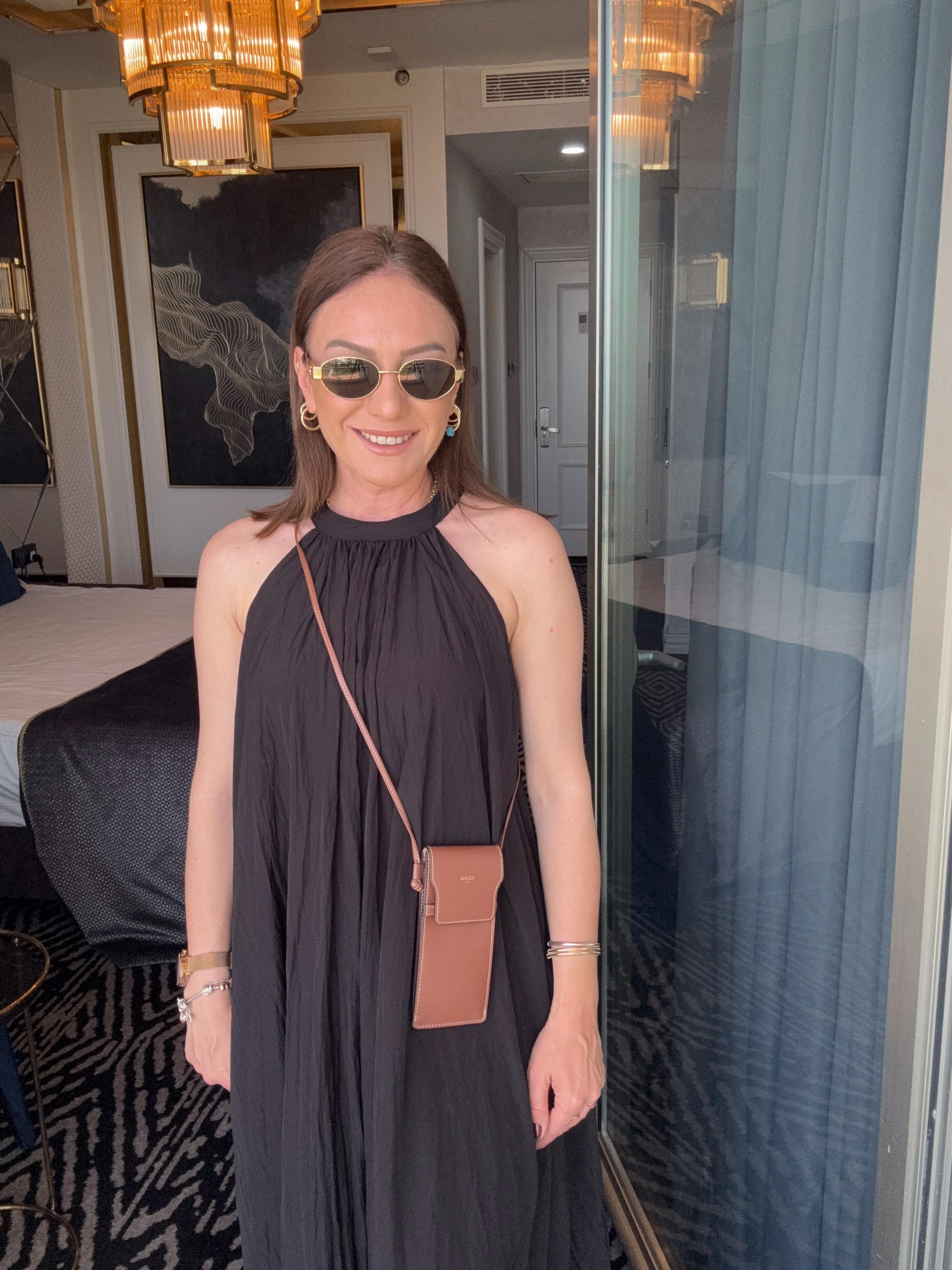 Kraşlı Cep Detaylı Kolsuz Elbise SİYAH