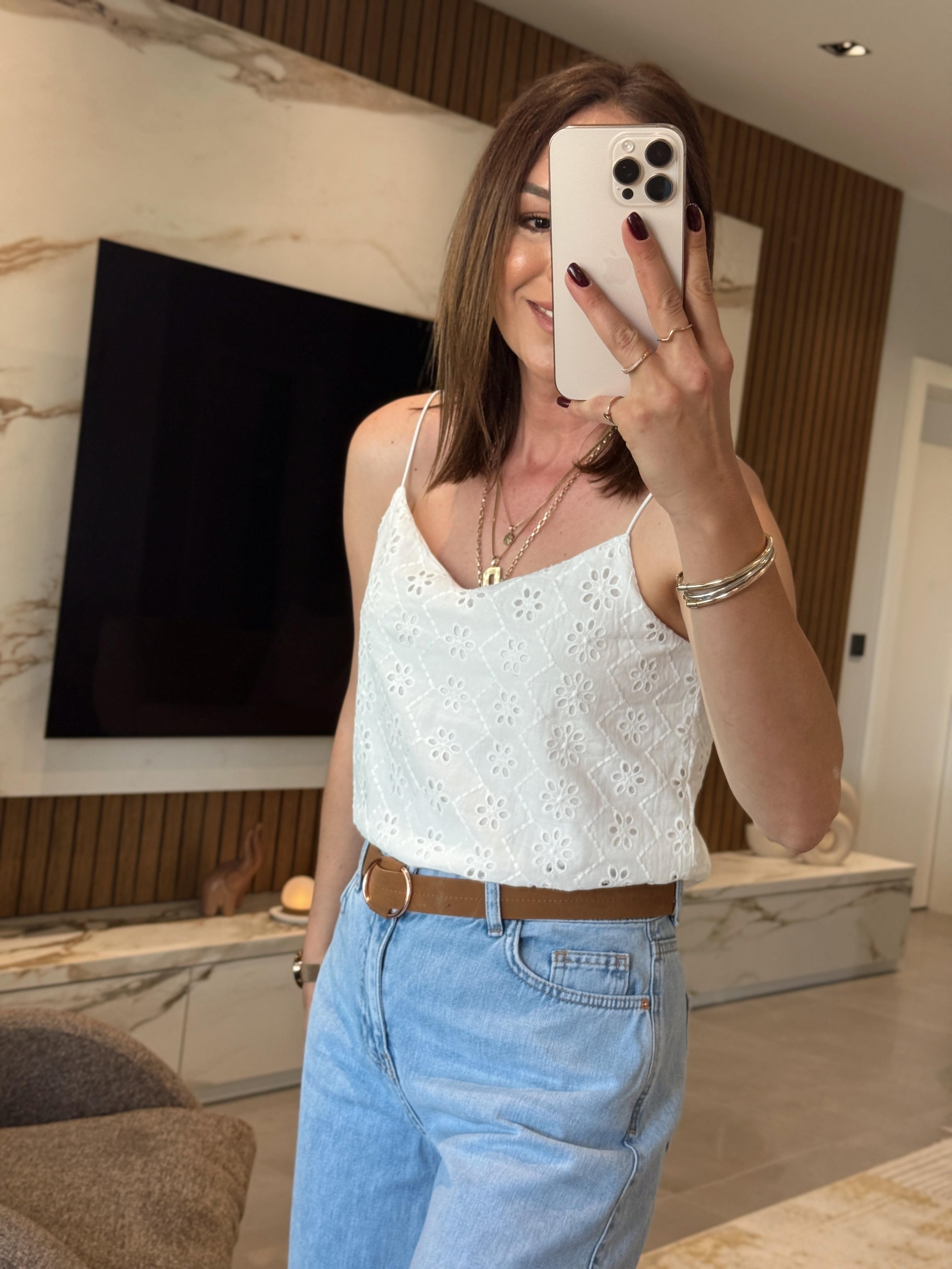 Lastik Askılı Fisto Bluz EKRU