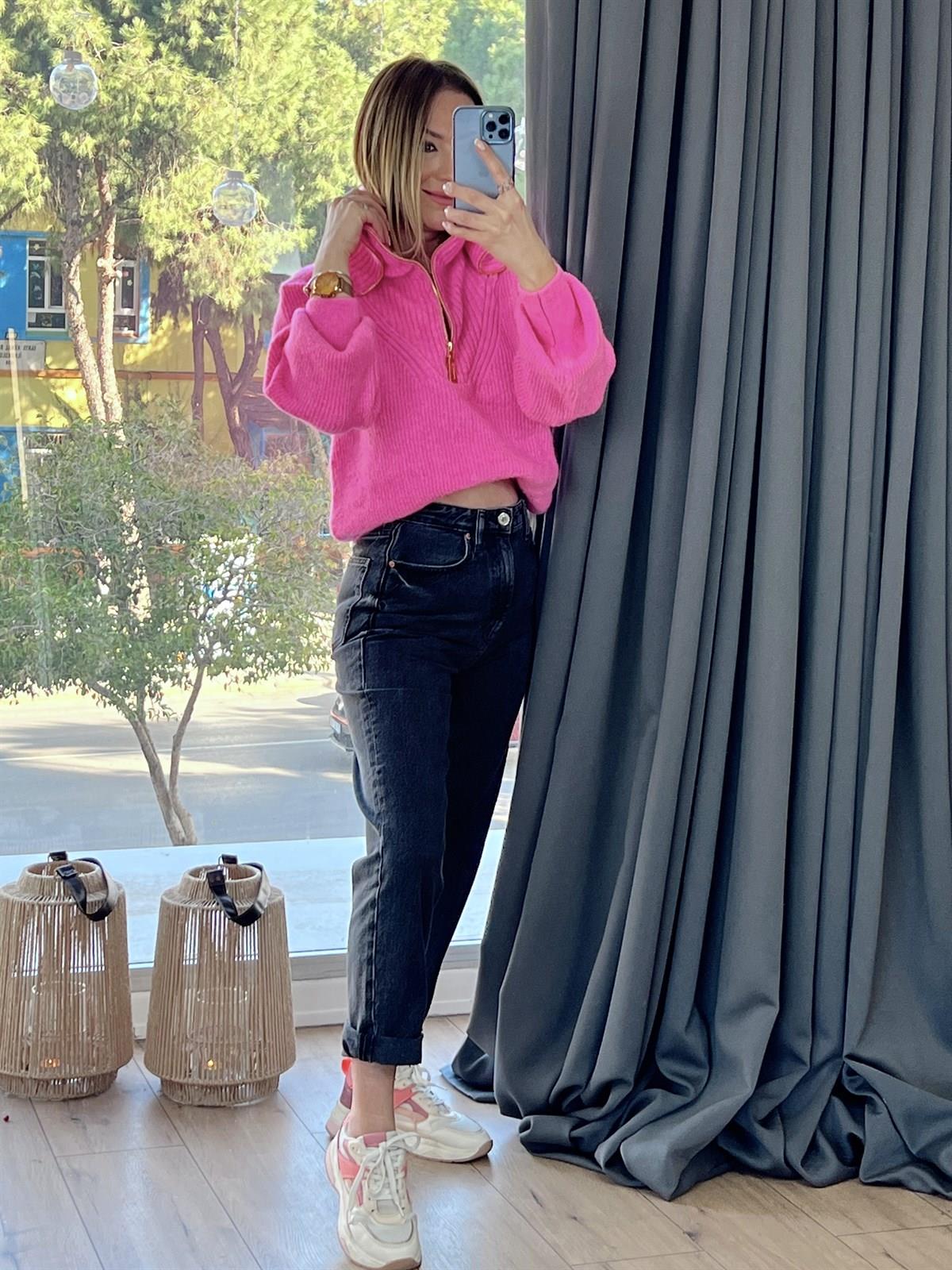 MOM FIT JEAN ANTRESİT