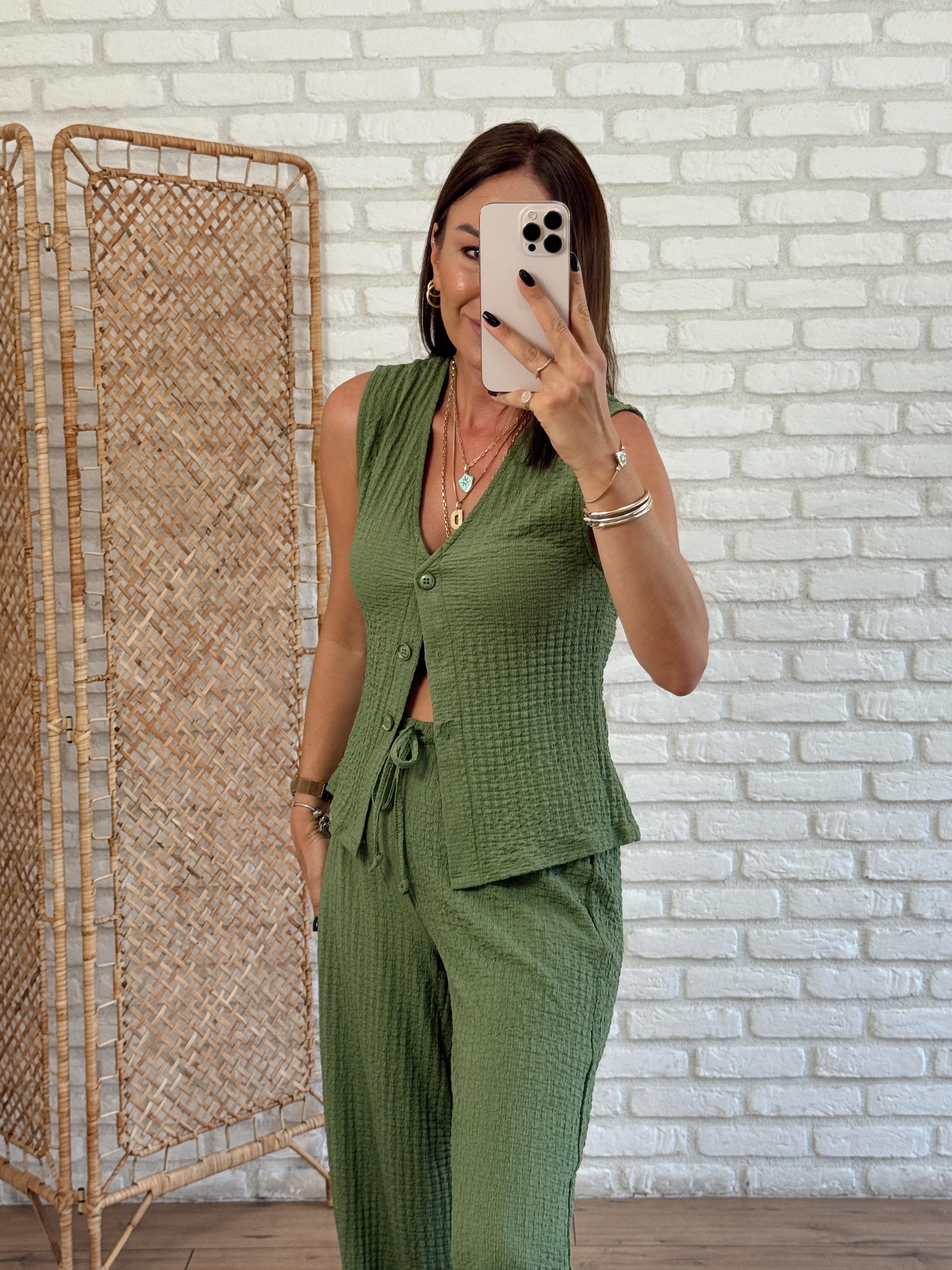Müslin Kumaş İkili Takım HAKİ