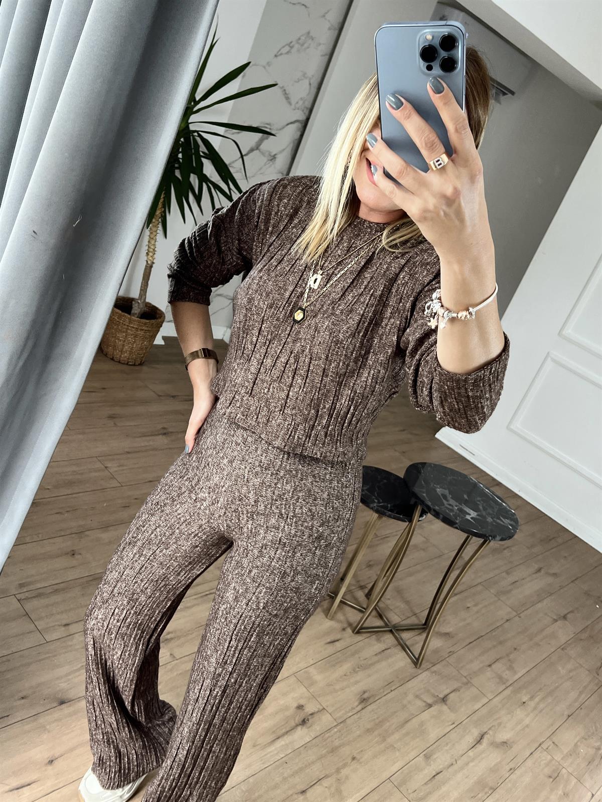 Örgü Triko Takım KAHVE