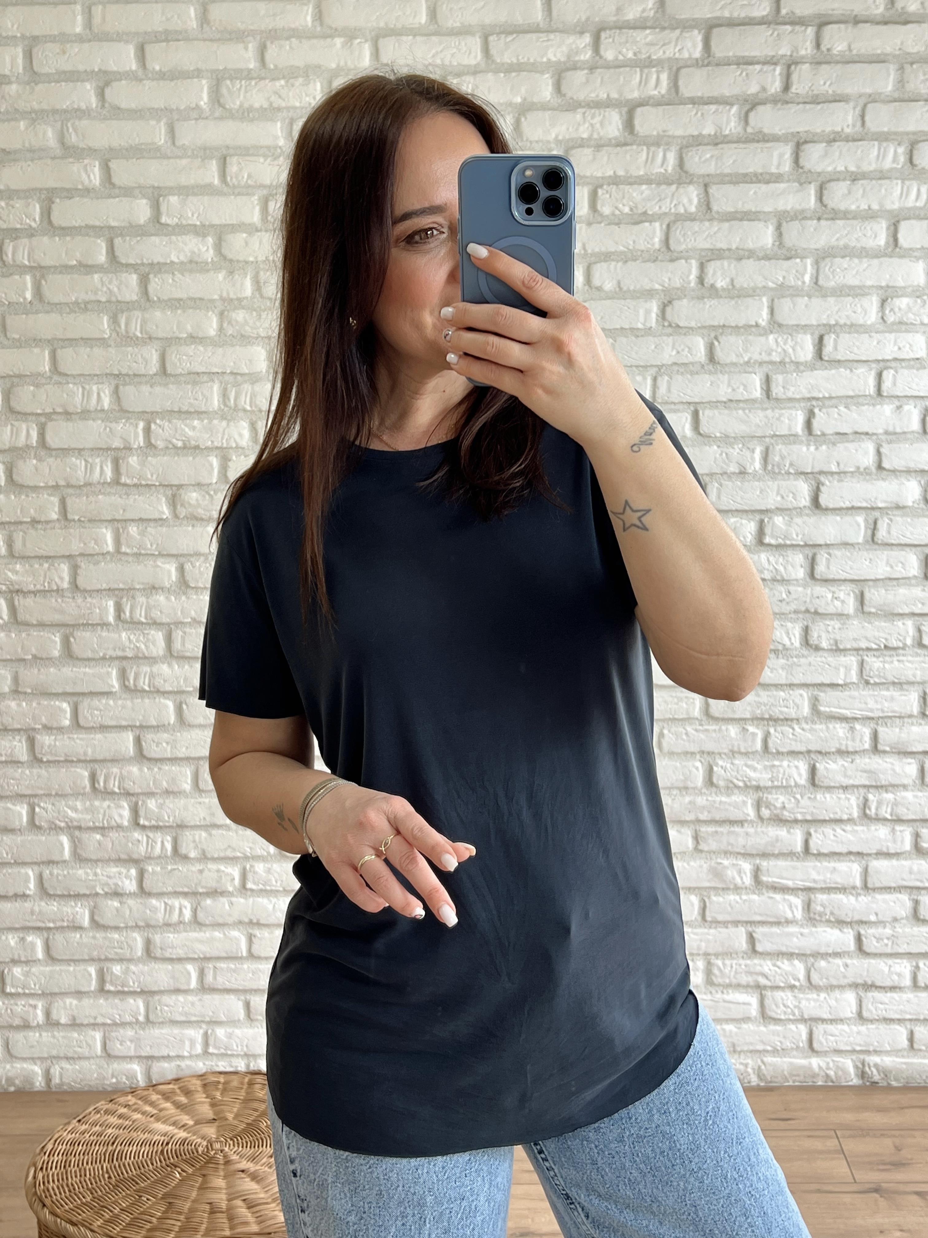 Oval Kesim Basic Tshirt ANTRASİT