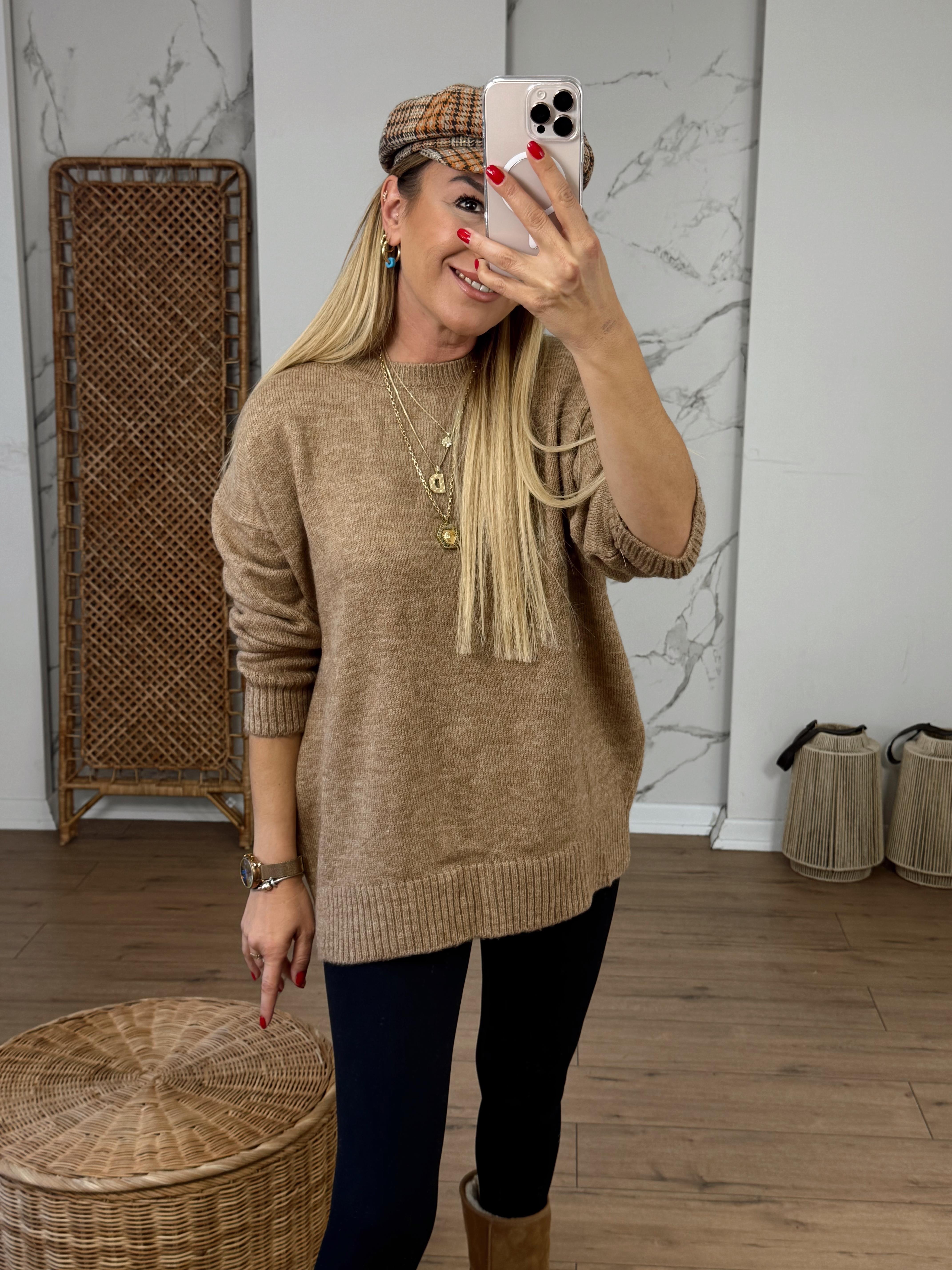 Oversize Yumoş Kazak CAMEL