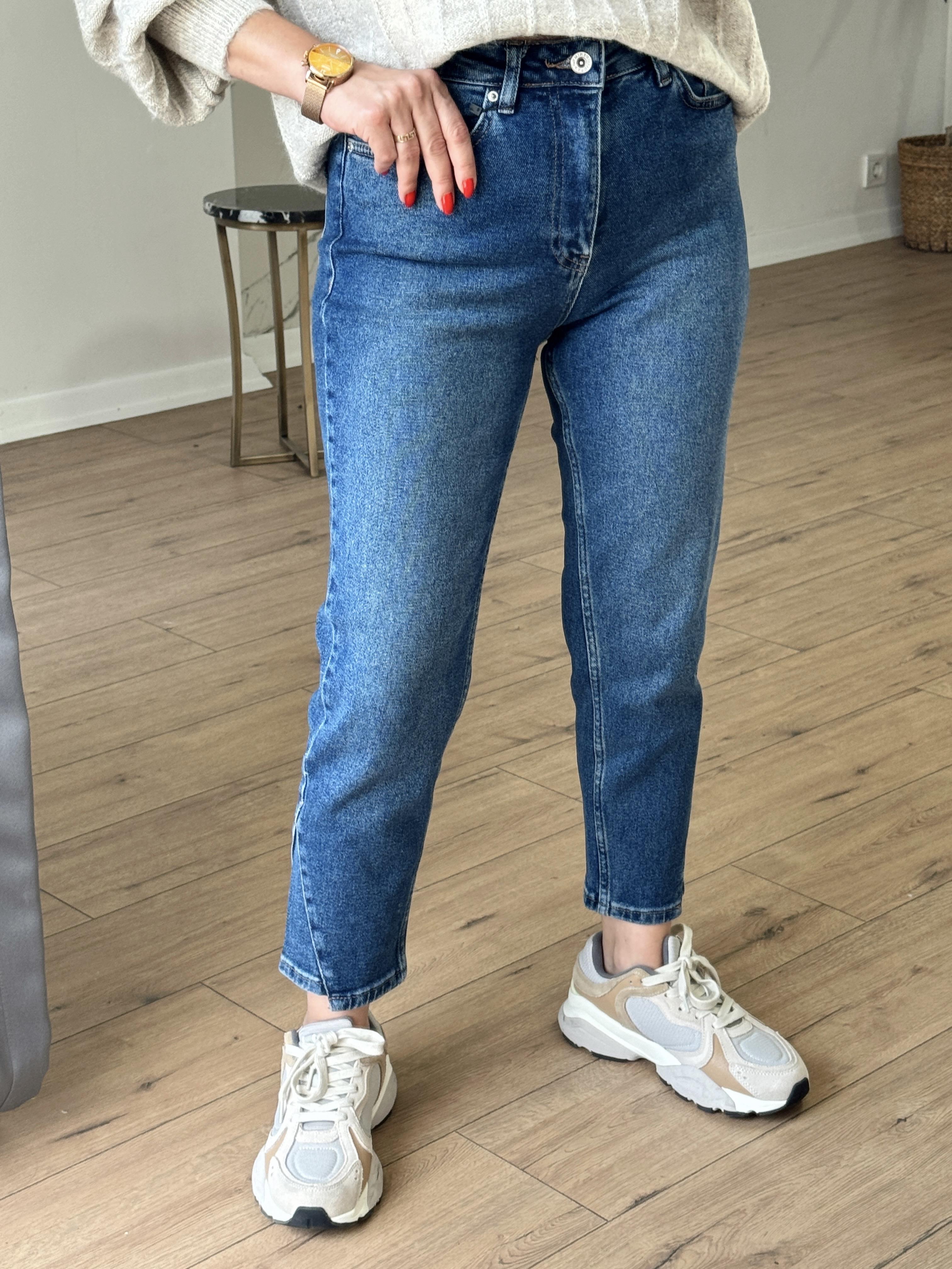 Paça Detaylı Mom Jean MAVİ