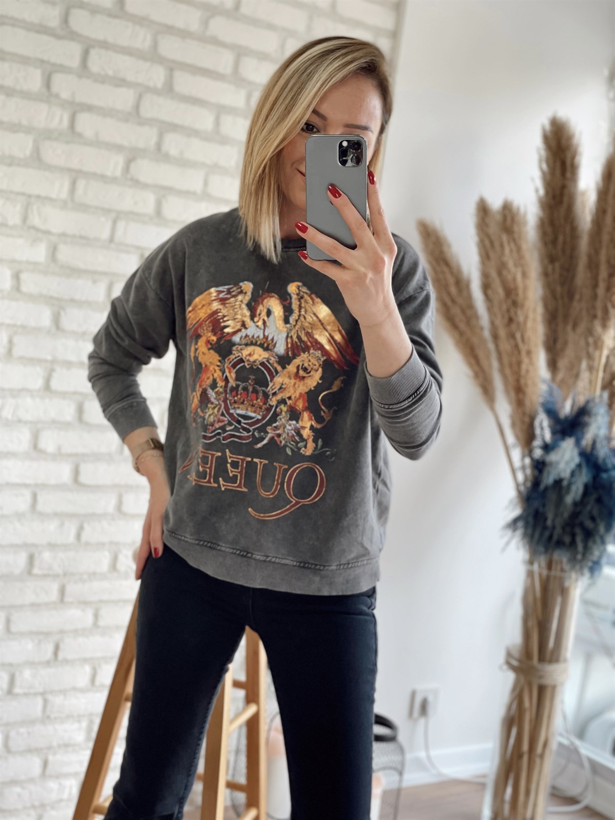 Queen Baskılı Sweat