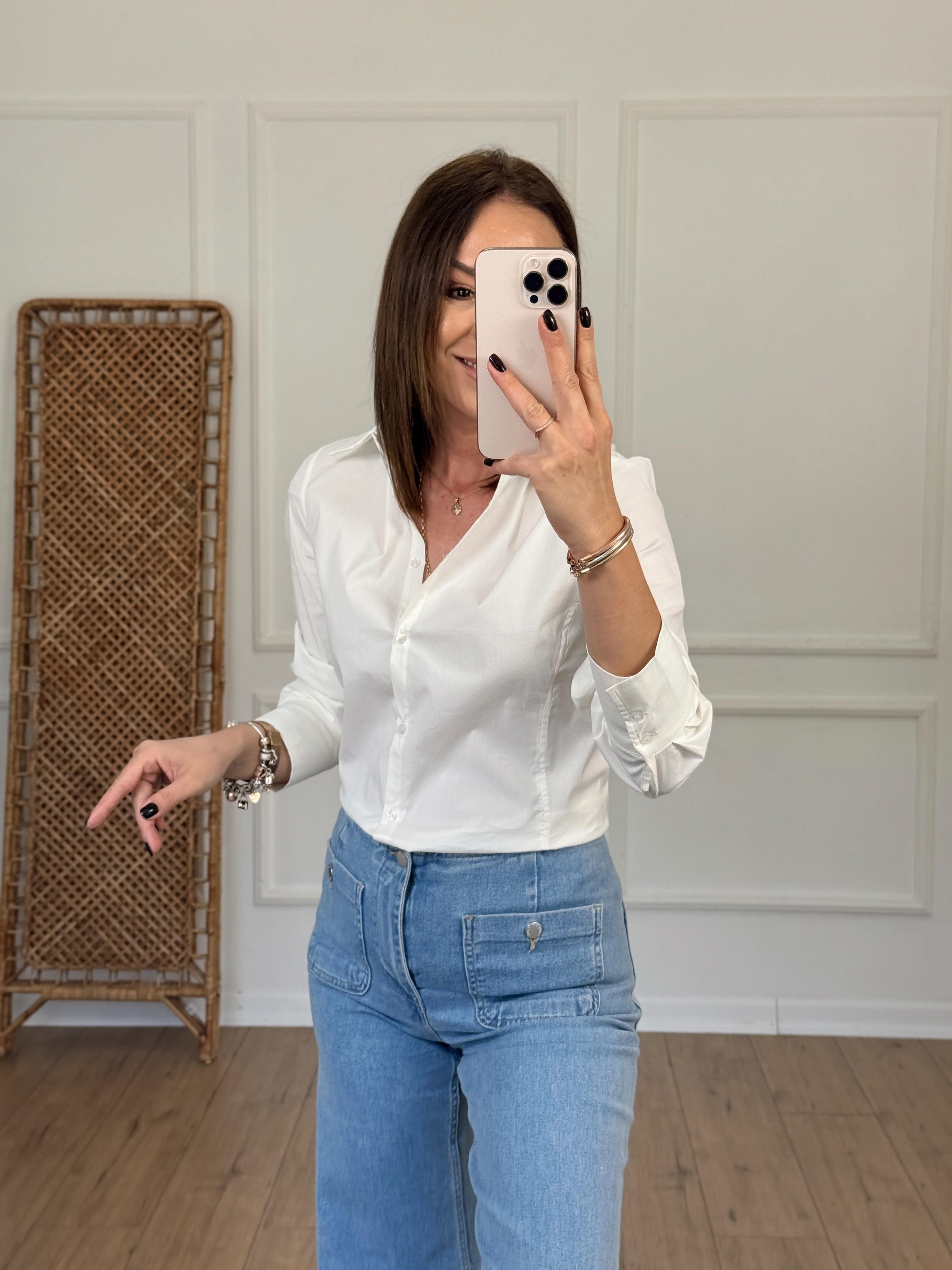 Regular Fit Likralı Gömlek EKRU