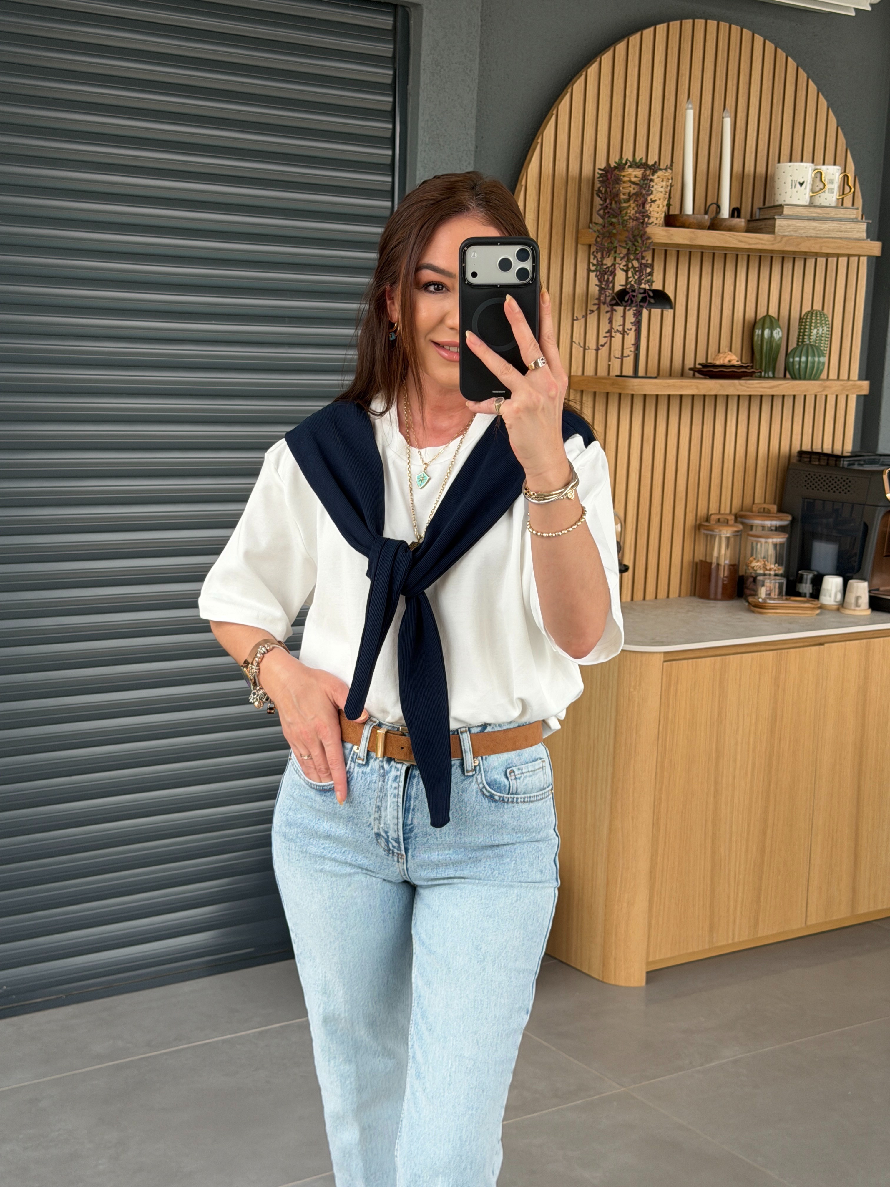 Şal Bağlamalı Tshirt LACİVERT