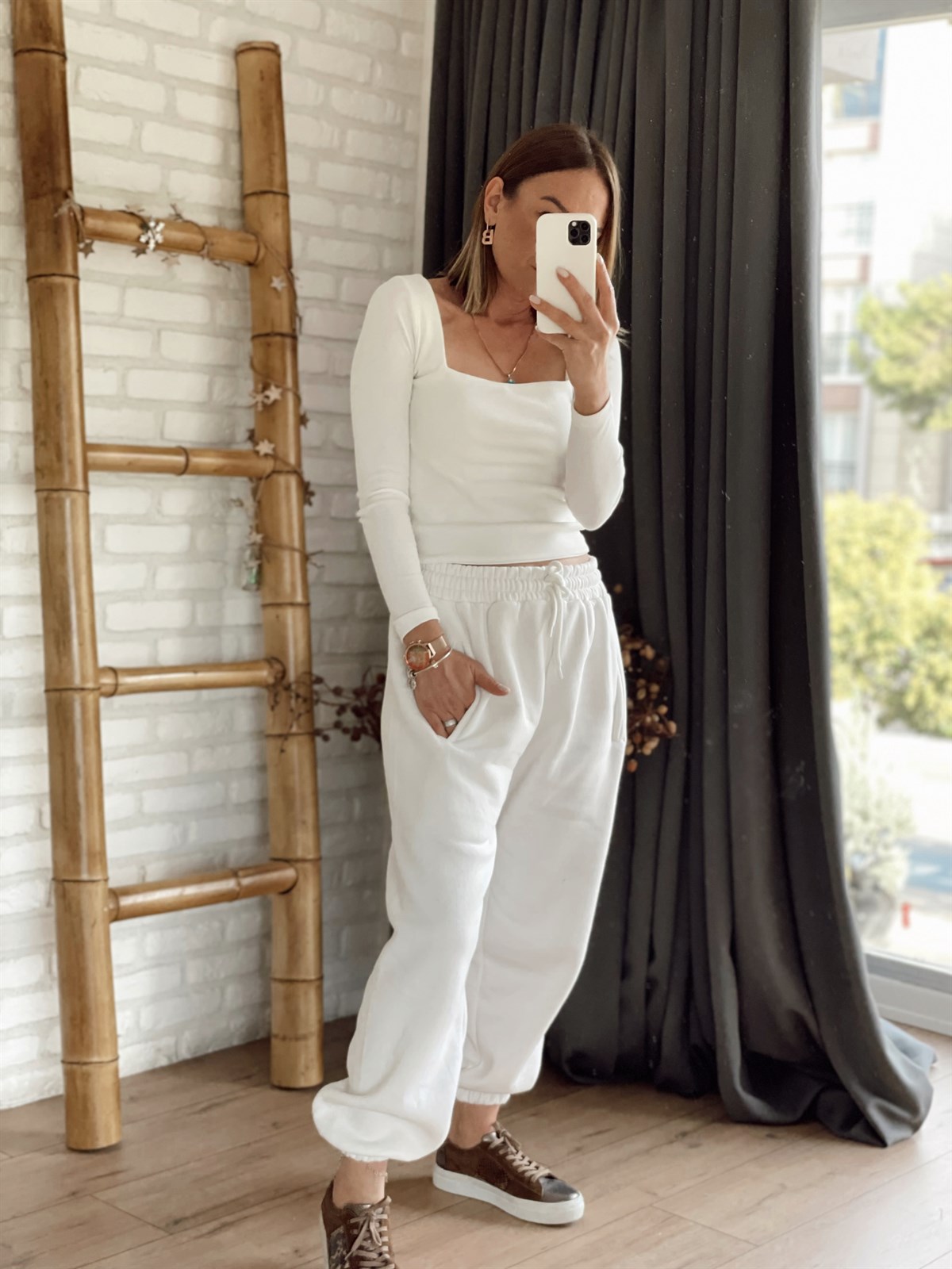 Salaş Eşofman Altı Ekru