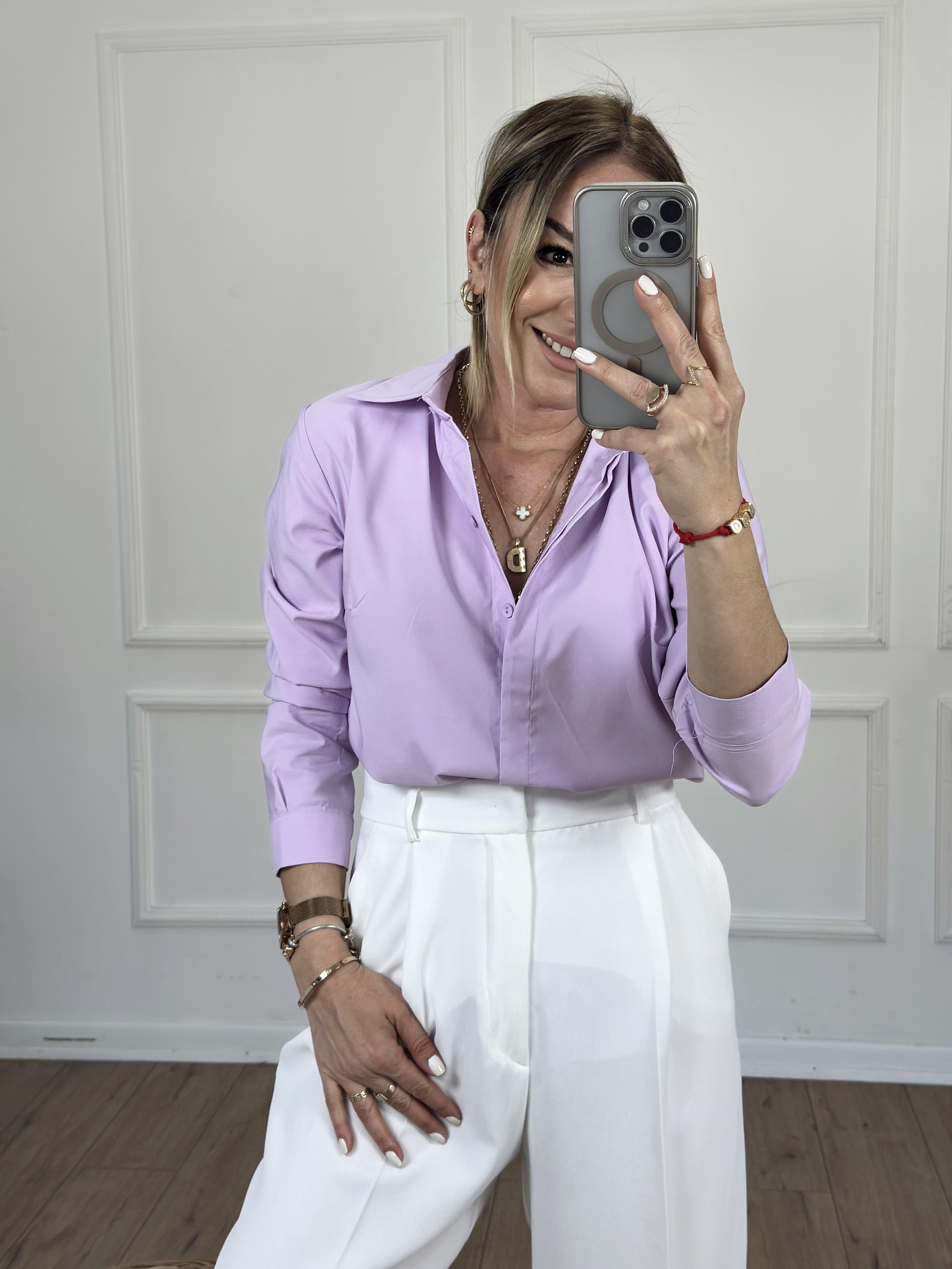 Slim Fit Poplin Gömlek LİLA