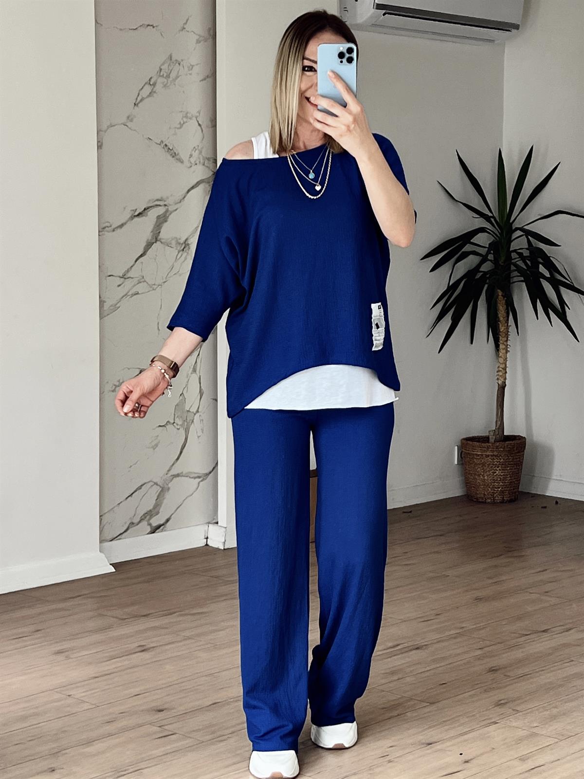 Üç Parçalı Gofre Takım SAKS