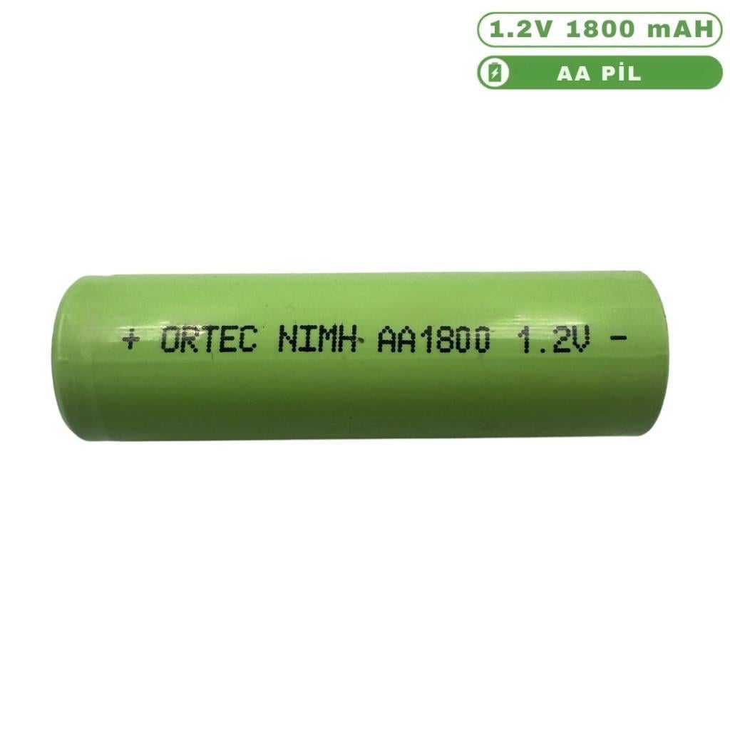 Ortec AA 1.2V Ni-Mh 1800mAh Şarj Edilebilir Kalem Pil
