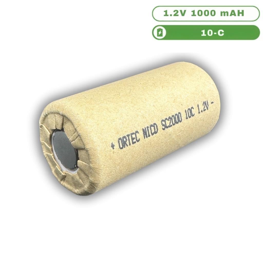Ortec Ni-Cd SC2200 1.2V 2200mAh 10C Industrial Şarj Edilebilir Pil