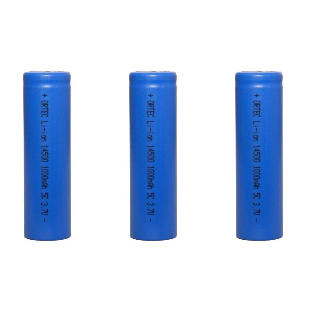 14500 3.7V Li-Ion 1000mAh 5C Şarj Edilebilir Kalem Pil 3'Lü