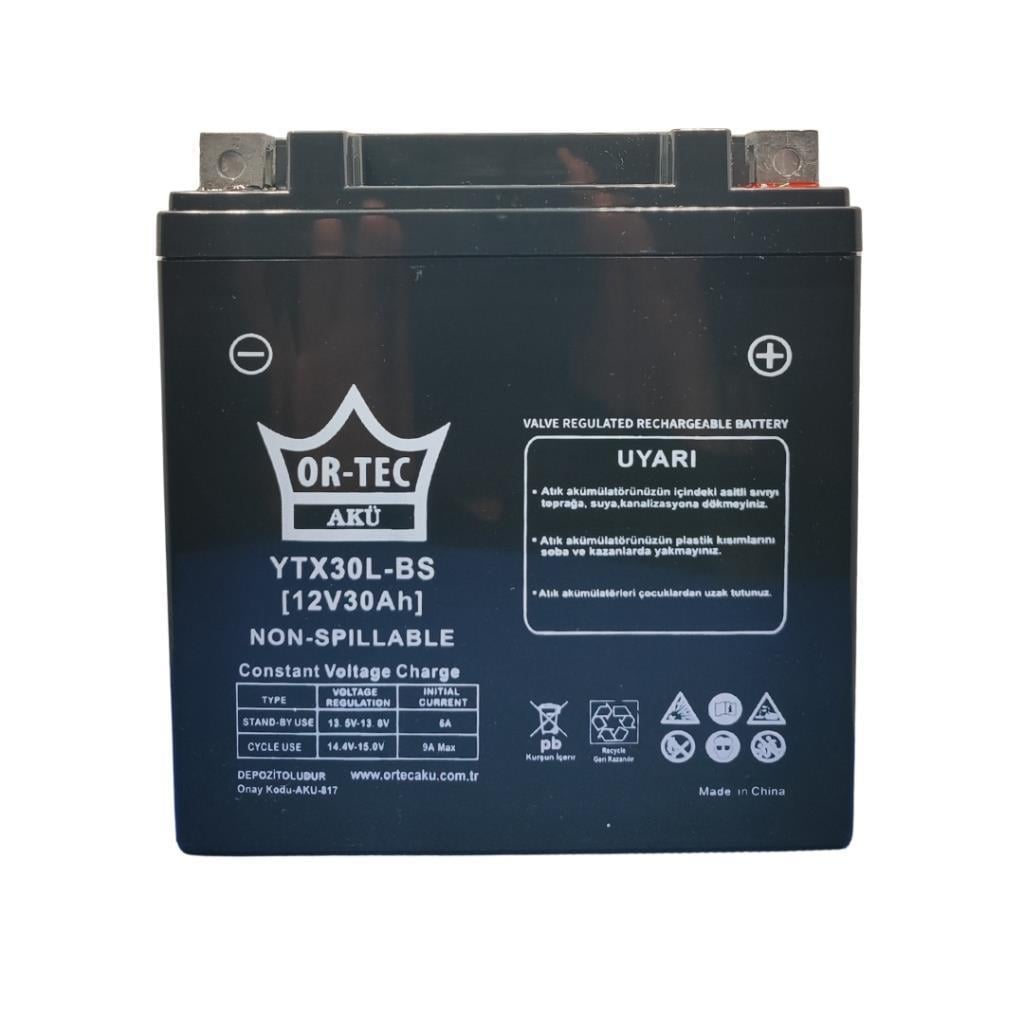 Ortec 12V 30Ah (YTX30) Motosiklet - ATV Aküsü 