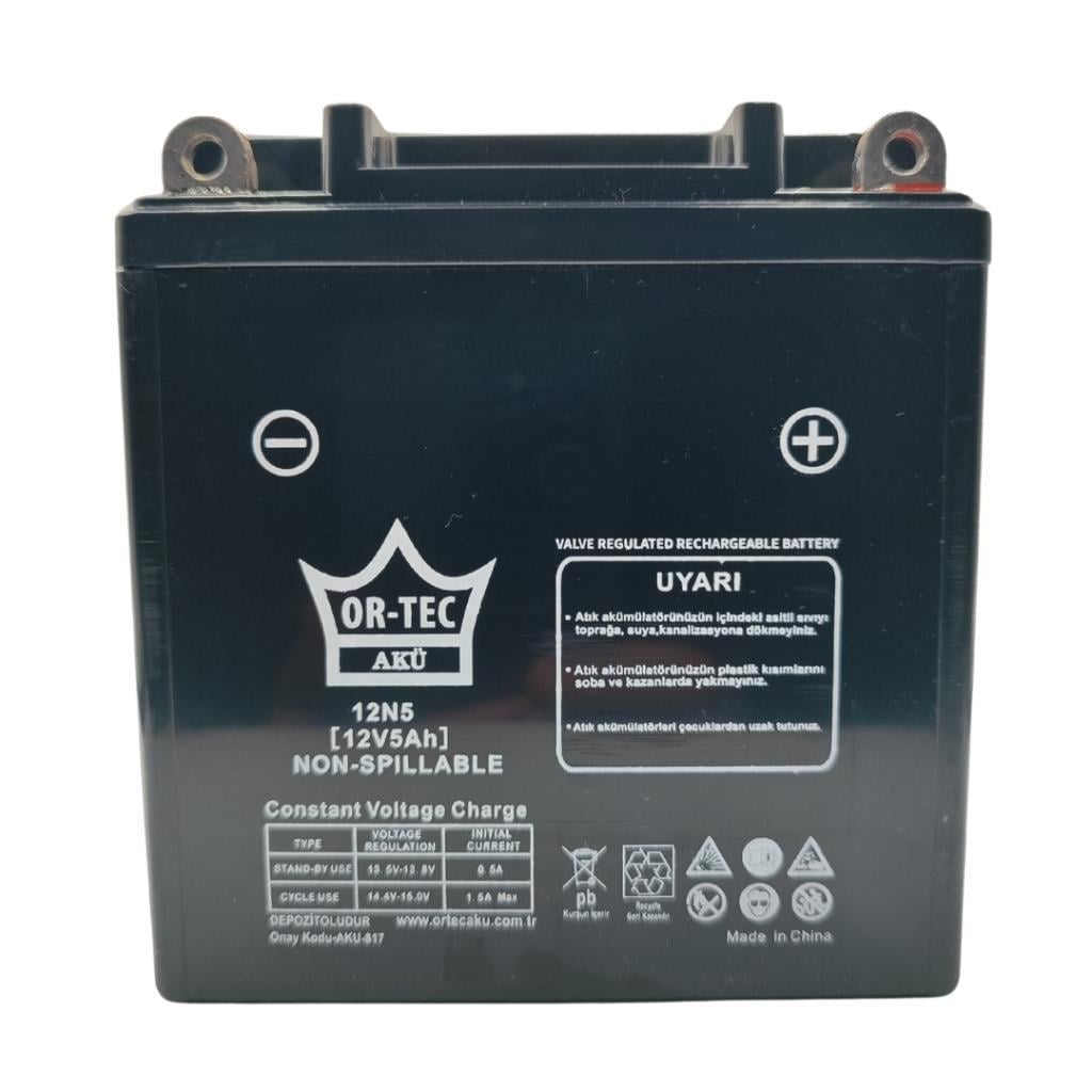 Ortec 12V 5Ah (12N5L-BS) Motosiklet Aküsü