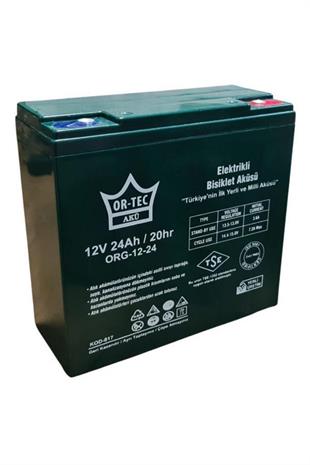 Ortec 12V 24 Ah Elektrikli Bisiklet Aküsü 4lü Set Jel Akü ve Ortec 48v 24ah Şarj Cihazı Seti