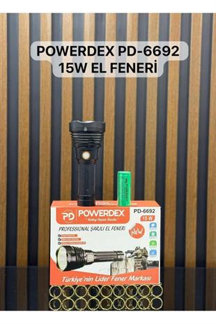 15W Led 'li Yağmur Suyu Geçirmez Şarjlı Ve Pilli El Feneri PD-6692