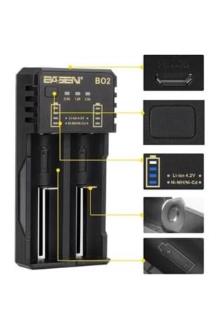 Bo-2 2li Akıllı Pil Şarj Cihazı 3.7 18650 Vtc5 6 Lityum-ion Ve 1.2 Ni-mh