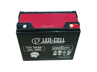 LEO-CELL 12V 26 AH Japon Teknolojisi 7 KG Elektrikli Motorsiklet Aküsü ve Ortec 48V 24AH Şarj Cihazı Seti 