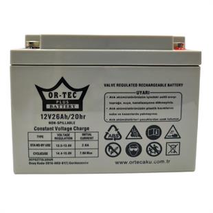 Ortec 12V 26Ah Bakımsız Kuru UPS Aküsü