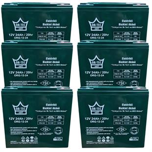 ORTEC 6'lı SET 12V 24AH ELEKTRİKLİ MOTORSİKLET AKÜSÜ 2023 ÜRETİM