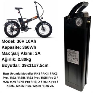 RKS Elektrikli Bisiklet Bataryası 36V 10Ah Ve 36V 2A Lityum Li-Ion Akıllı Elektrikli Bisiklet Şarj Aleti Seti