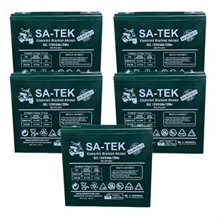 SA-TEK 5'li SET 12V 24 AH AKÜ ELEKTRİKLİ MOTORSİKLET AKÜSÜ JEL AKÜ 2023  ÜRETİM