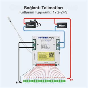 TDT 23S 72V 40A LiFePO4 BMS Balanslı