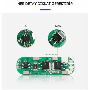 TDT 3S 5A BSM Li-ion Batarya Koruma Devresi 18650