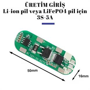 TDT 3S 5A BSM Li-ion Batarya Koruma Devresi 18650