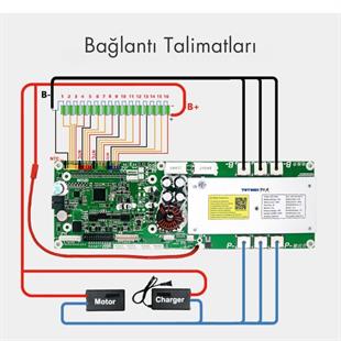 TDT Dokunmatik Ekranlı Smart 13S-16S 48V 100A BMS LiFePO4 ESS 