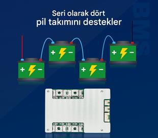 TDT LiFePO4 Smart 4S 12V 50A Bluetooth Modüllü